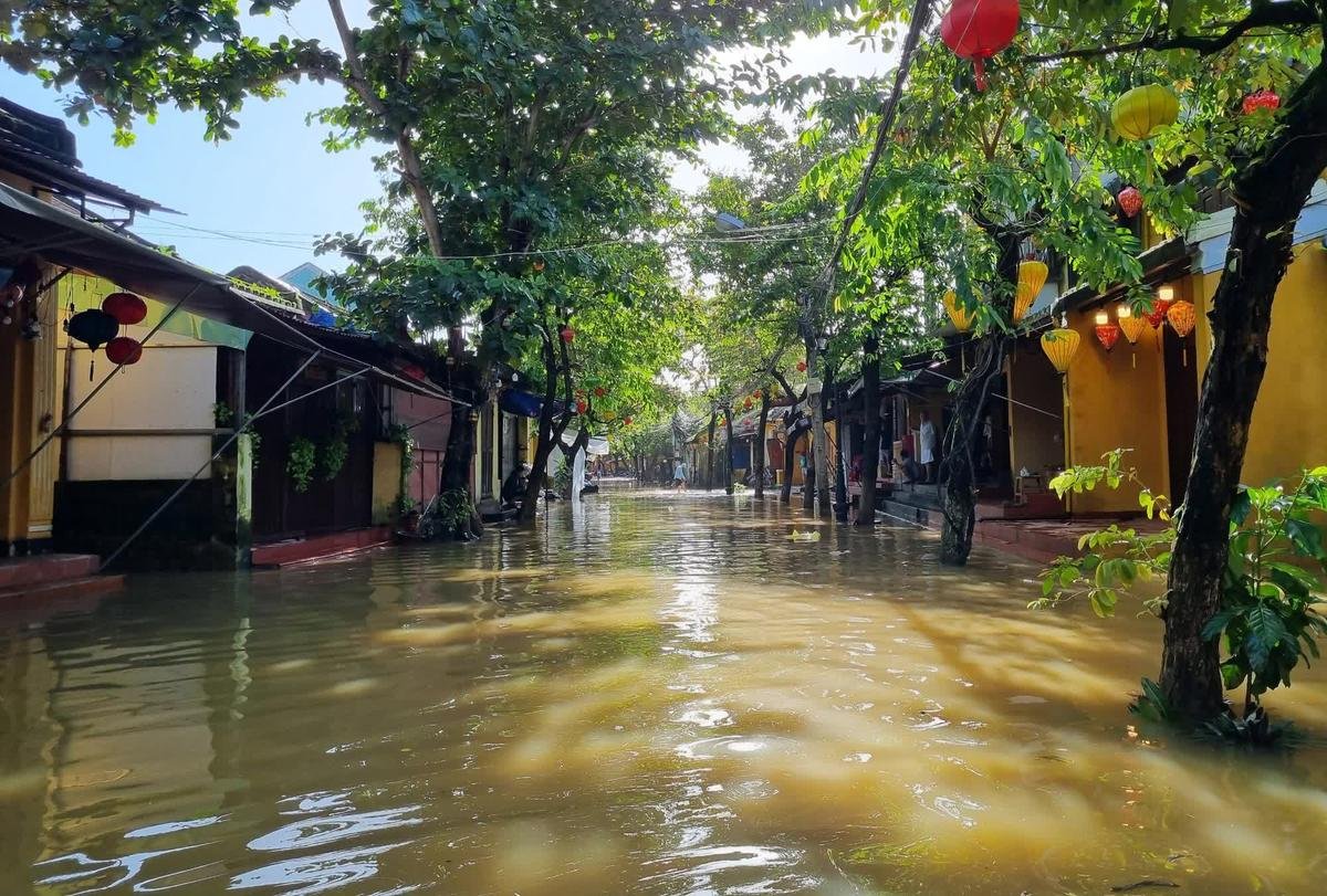 Hình ảnh Hội An chìm trong nước lũ, người dân chèo thuyền bè đi lại Ảnh 9