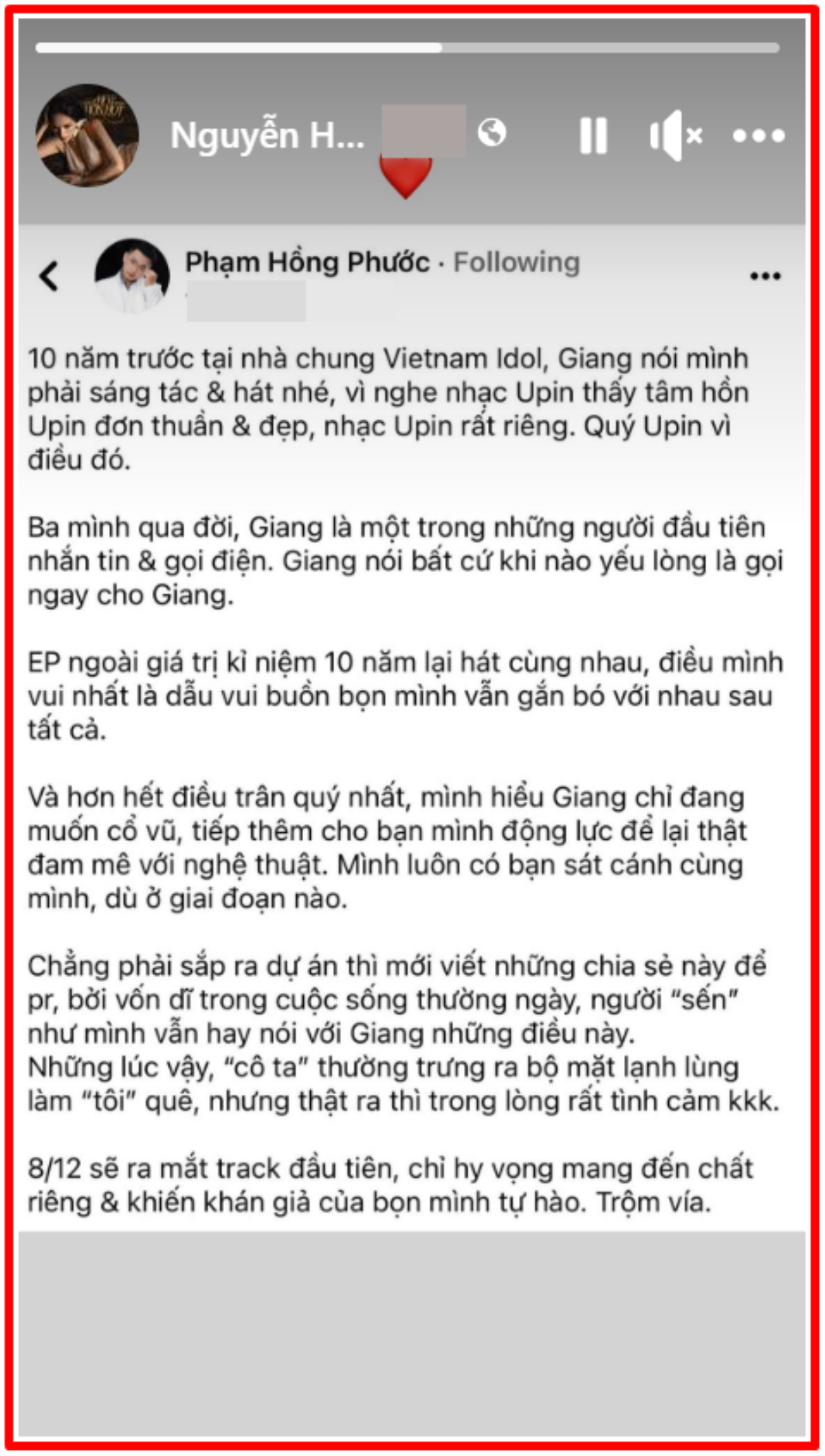 Phạm Hồng Phước tiết lộ lời dặn của Hương Giang thời thi Vietnam Idol 10 năm trước Ảnh 1