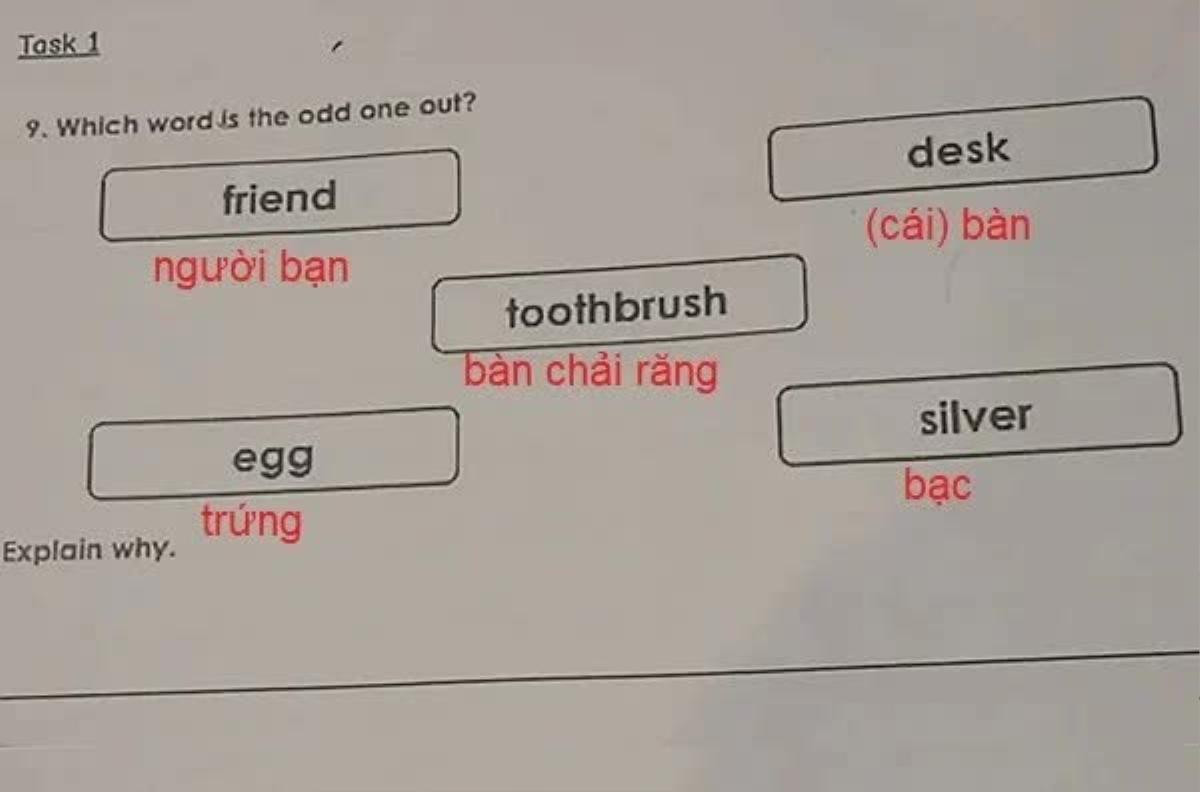 Bài tập của HS tiểu học khiến phụ huynh rôm rả bàn luận, đáp án cô giáo đưa ra càng gây ngỡ ngàng hơn Ảnh 1