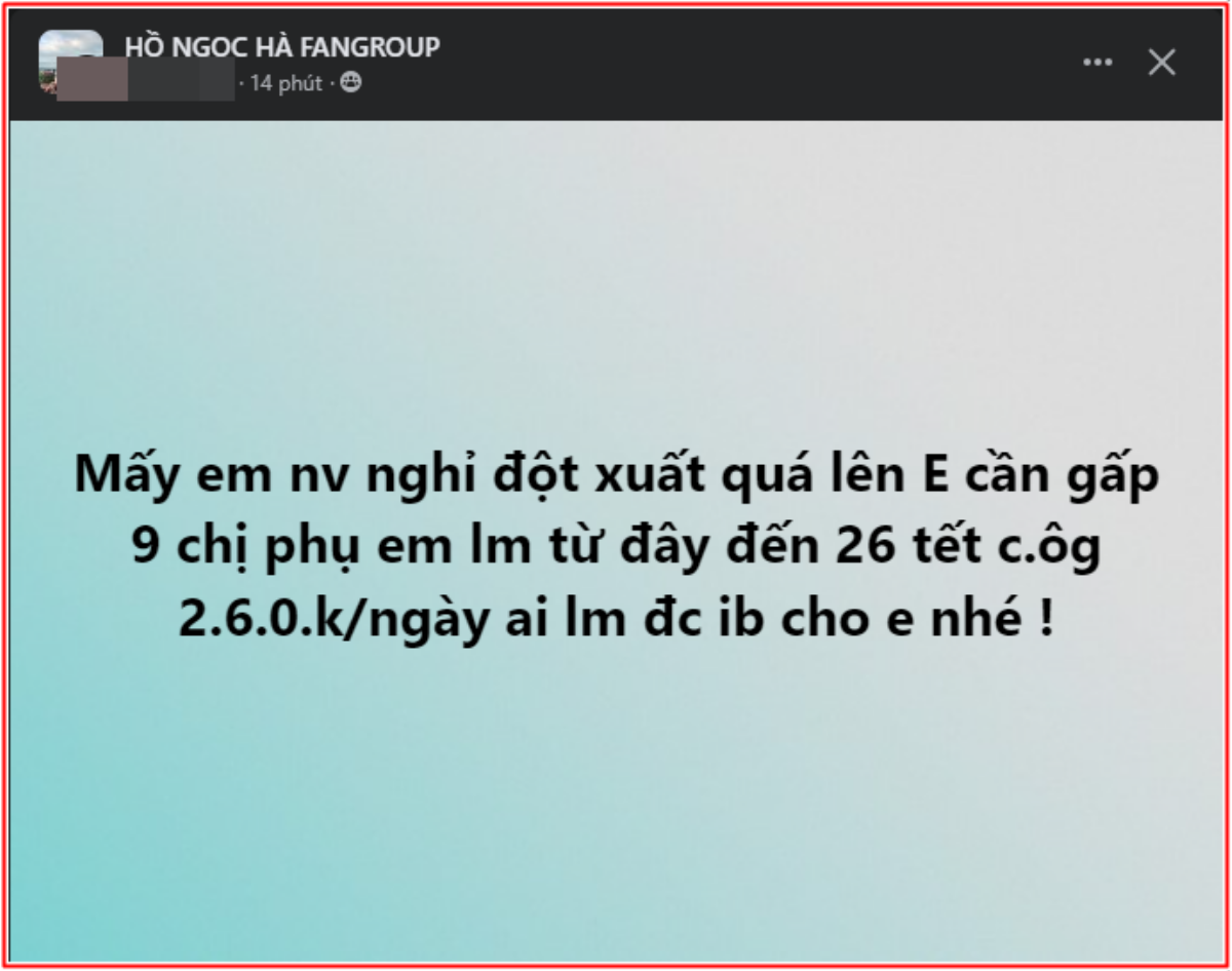 Hội FC Hồ Ngọc Hà bỗng dưng thành nhóm tuyển dụng, xin việc: Chuyện gì thế này? Ảnh 2