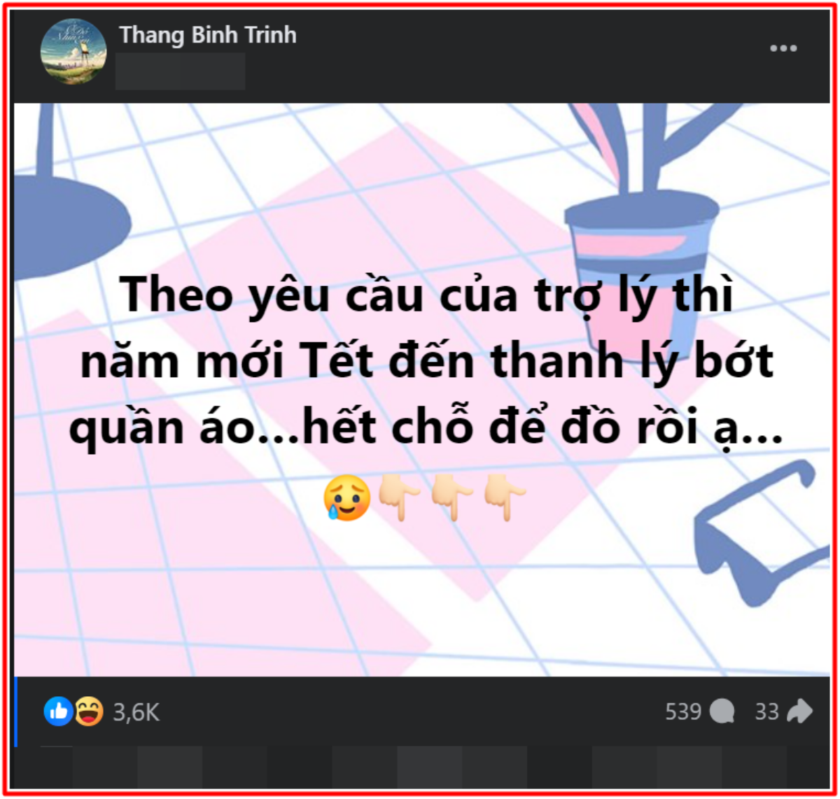 Trịnh Thăng Bình đăng đàn thanh lý quần áo, nguyên nhân khiến ai cũng bật cười Ảnh 1