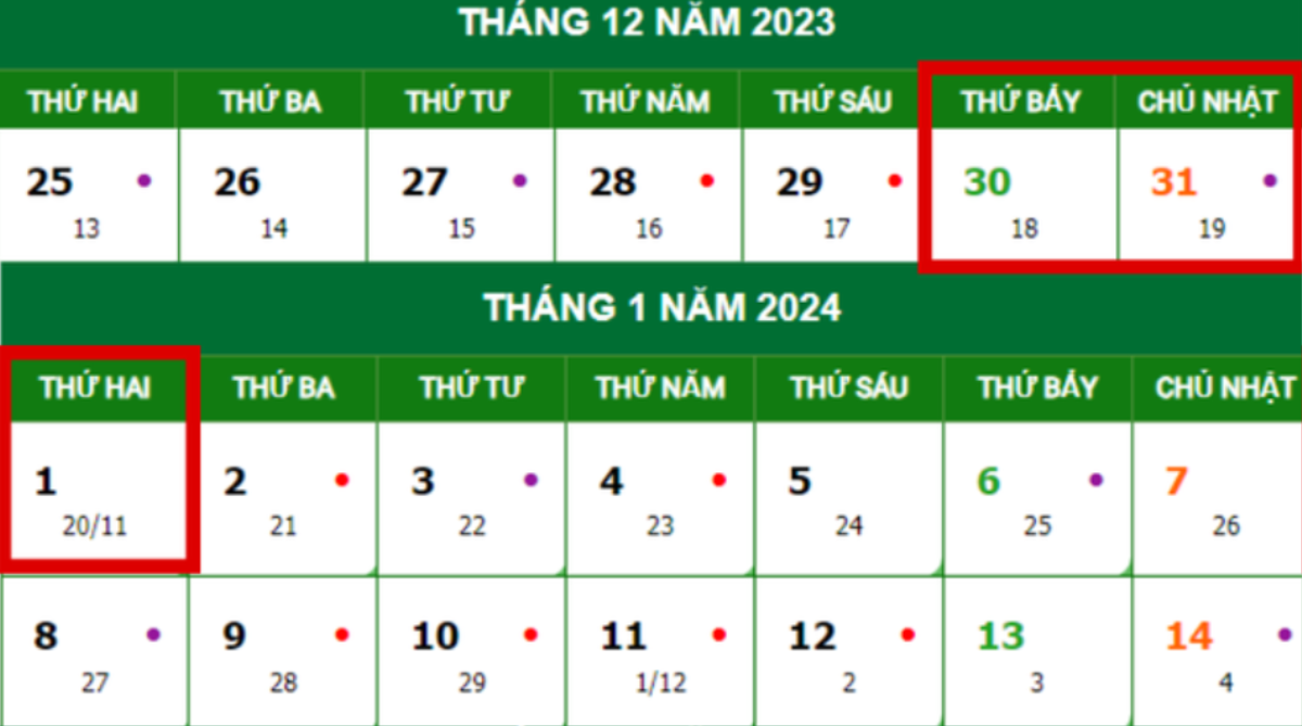 Tết Dương lịch 2024 được nghỉ 3 ngày liên tiếp Ảnh 1