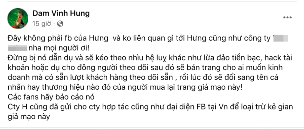 Bị giả mạo tài khoản riêng tư, ca sĩ Đàm Vĩnh Hưng đăng đàn tuyên bố đanh thép Ảnh 3