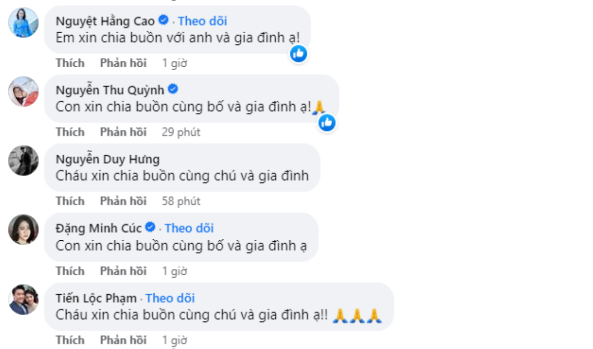 NSND Trung Anh báo tin tang sự, nhiều nghệ sĩ gửi lời chia buồn Ảnh 3