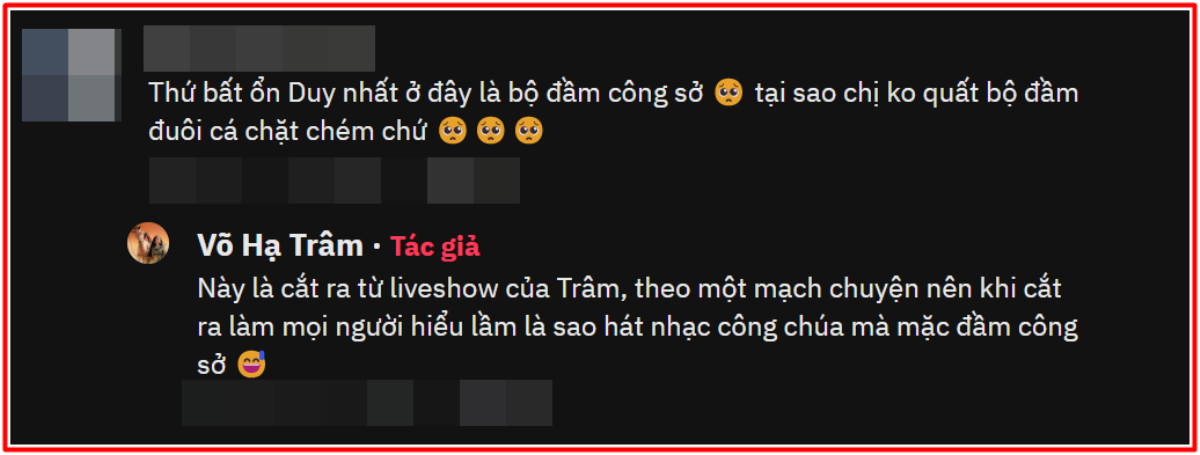 Bị góp ý về bộ trang phục 'lạc quẻ' khi hát trên sân khấu, Võ Hạ Trâm lên tiếng giải thích Ảnh 2