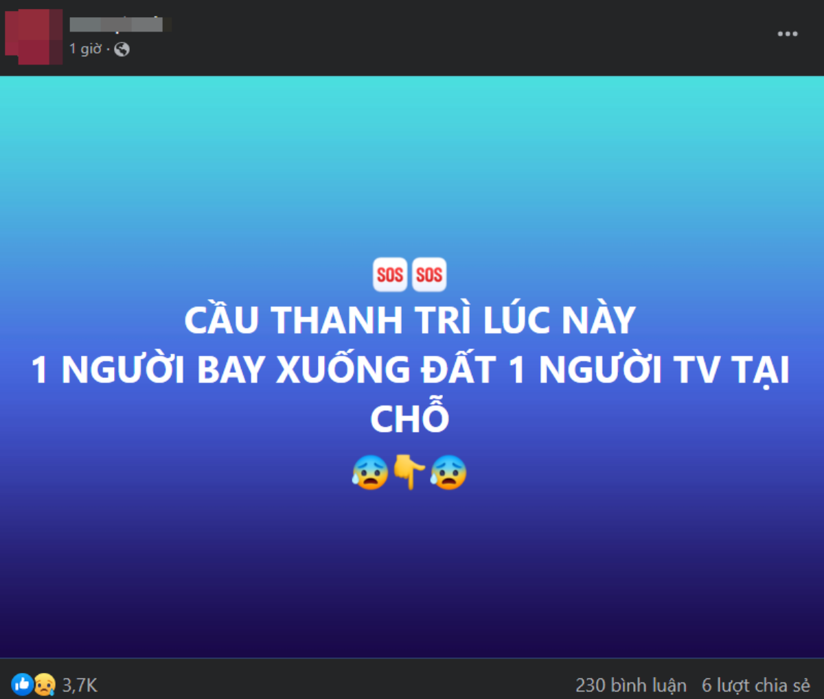 Sự thật vụ tai nạn thảm khốc 1 người tử vong, 1 người rơi khỏi cầu Thanh Trì xôn xao mạng xã hội Ảnh 1