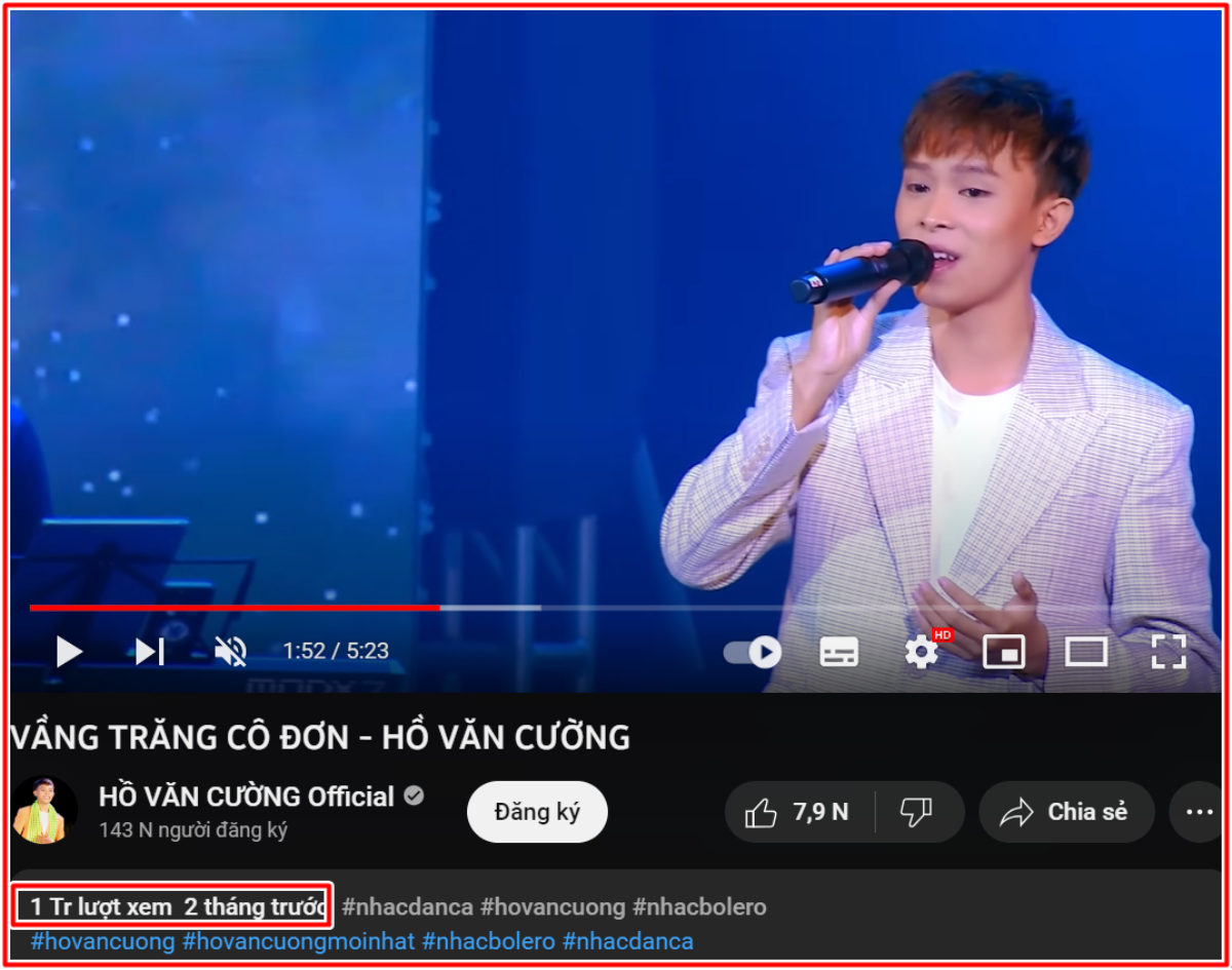 Hồ Văn Cường tiếp tục đạt triệu view: Người hâm mộ rần rần chúc mừng! Ảnh 1