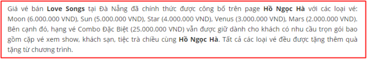 Hồ Ngọc Hà bán vé liveshow đắt gấp mấy lần BLACKPINK: Cao nhất lên đến 25 triệu đồng Ảnh 3