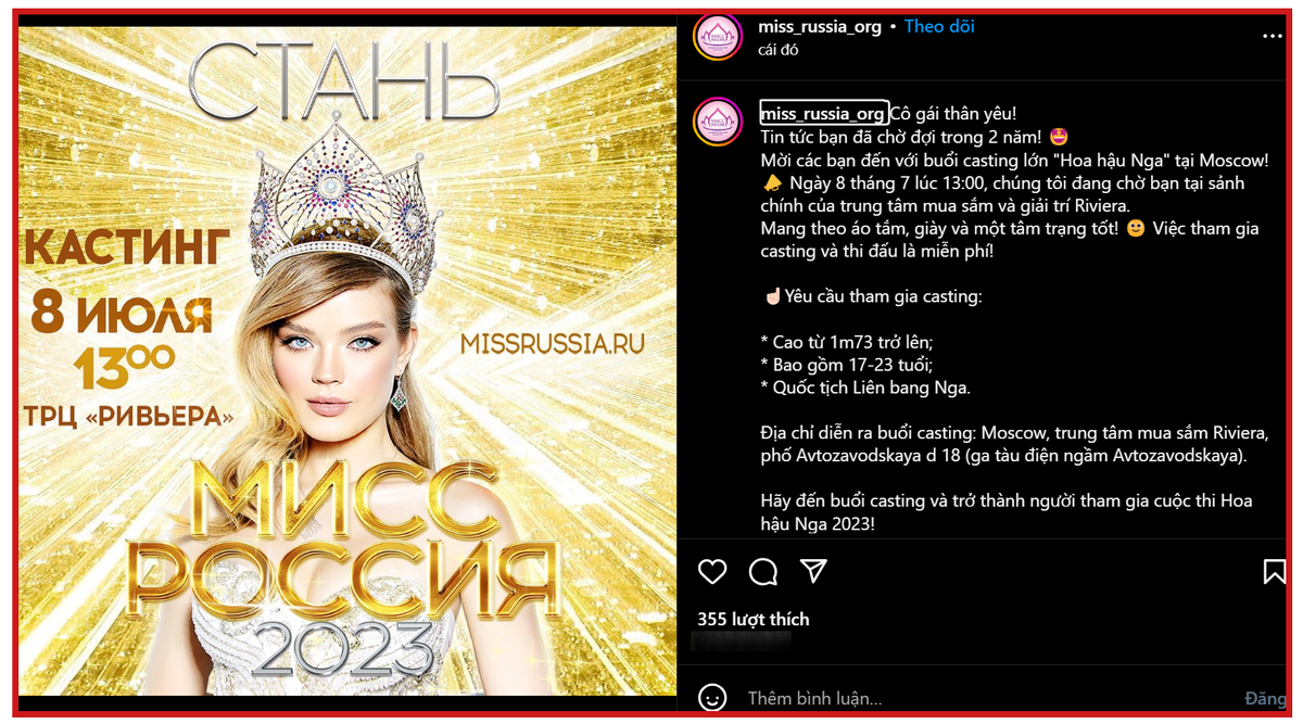 Miss Russia 2023 gây tranh cãi khi 'tung' tiêu chí khắt khe: Gò bó, hạn chế thu hút thí sinh? Ảnh 1