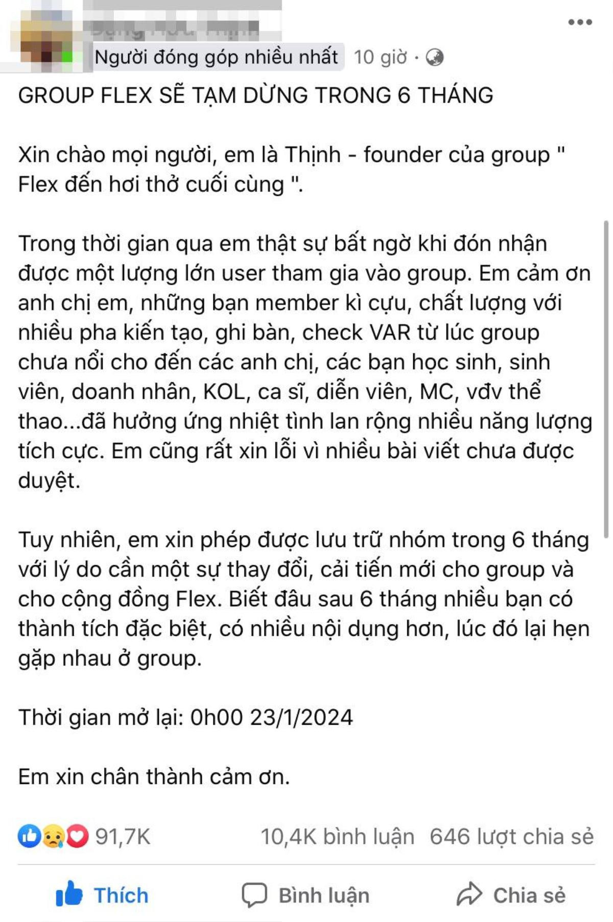 Tạm dừng hoạt động nhóm 'Flex đến hơi thở cuối cùng', lý do là gì? Ảnh 2