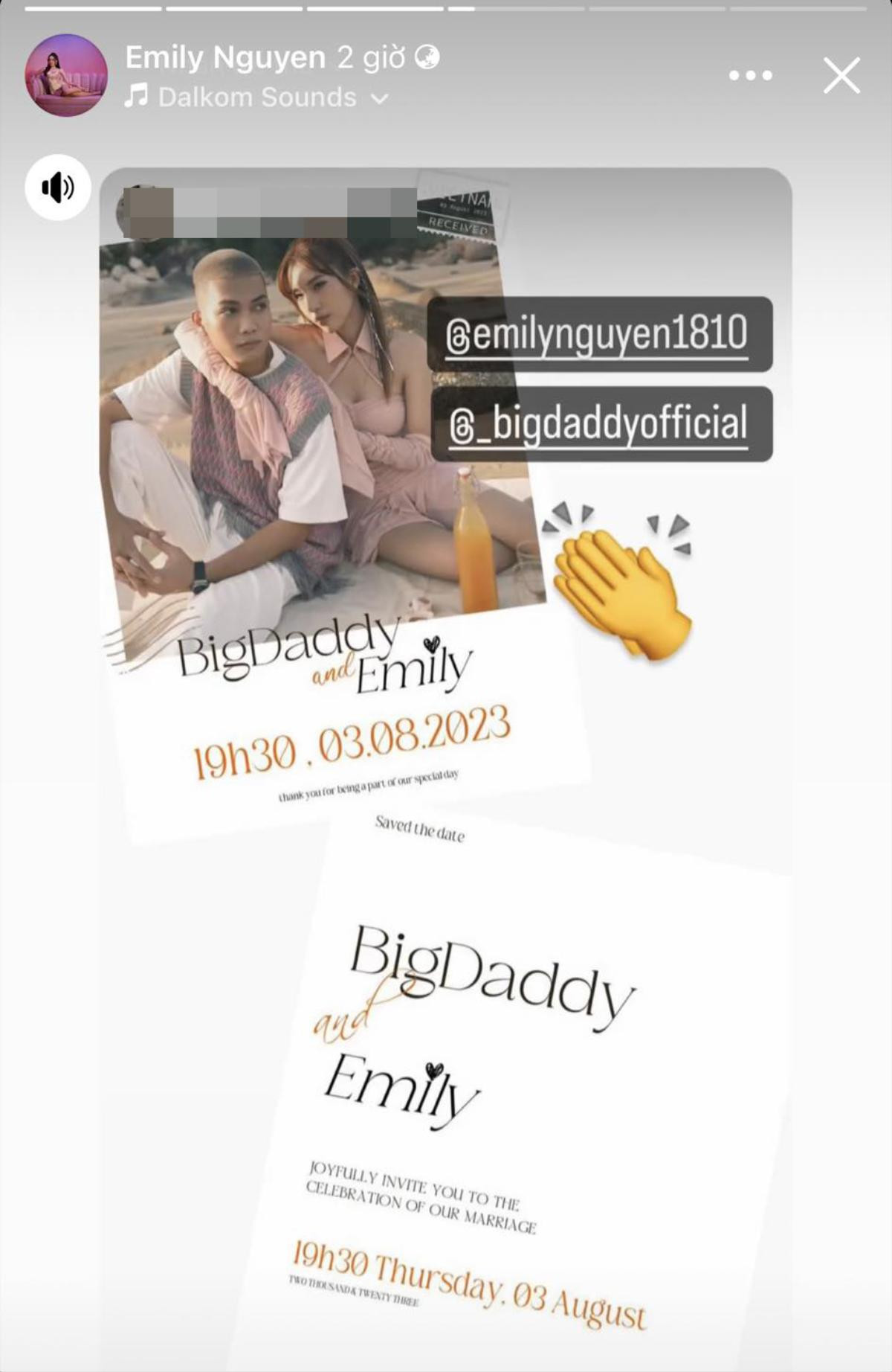 BigDaddy - Emily tổ chức lễ cưới vào tháng 8, sao Việt đầu tiên xác nhận tham dự Ảnh 2