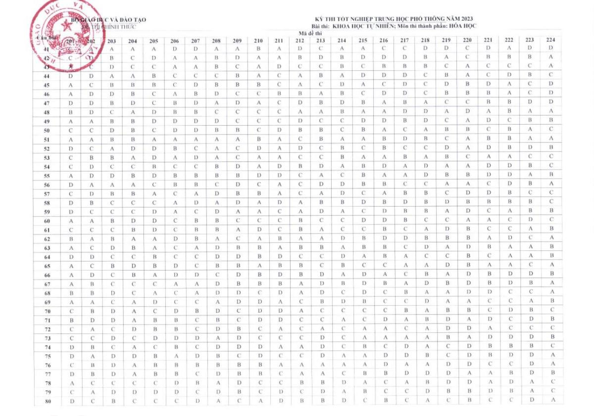 Bộ GD&ĐT công bố đáp án các môn thi tốt nghiệp THPT 2023 Ảnh 10