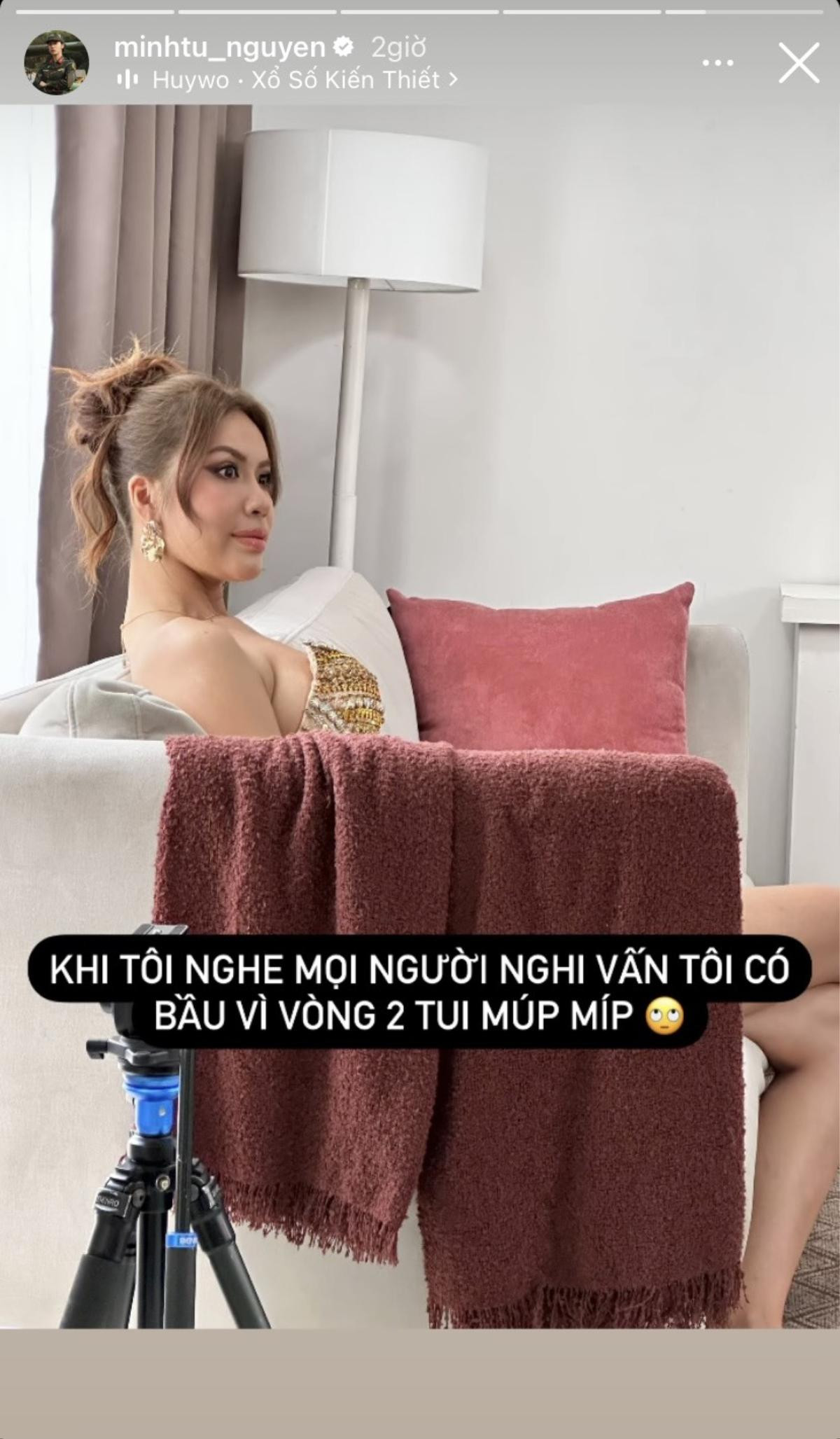 Động thái của Minh Tú sau khi vướng nghi vấn mang thai vì lộ vòng 2 bất thường Ảnh 2