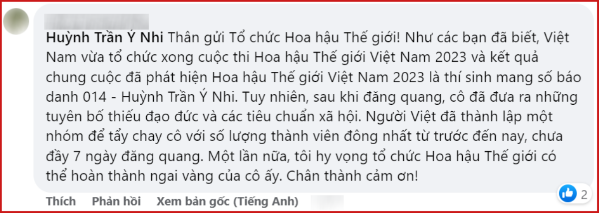 Netizen tràn vào trang chủ Miss World đòi phế truất Ý Nhi, fan quốc tế nói gì? Ảnh 3