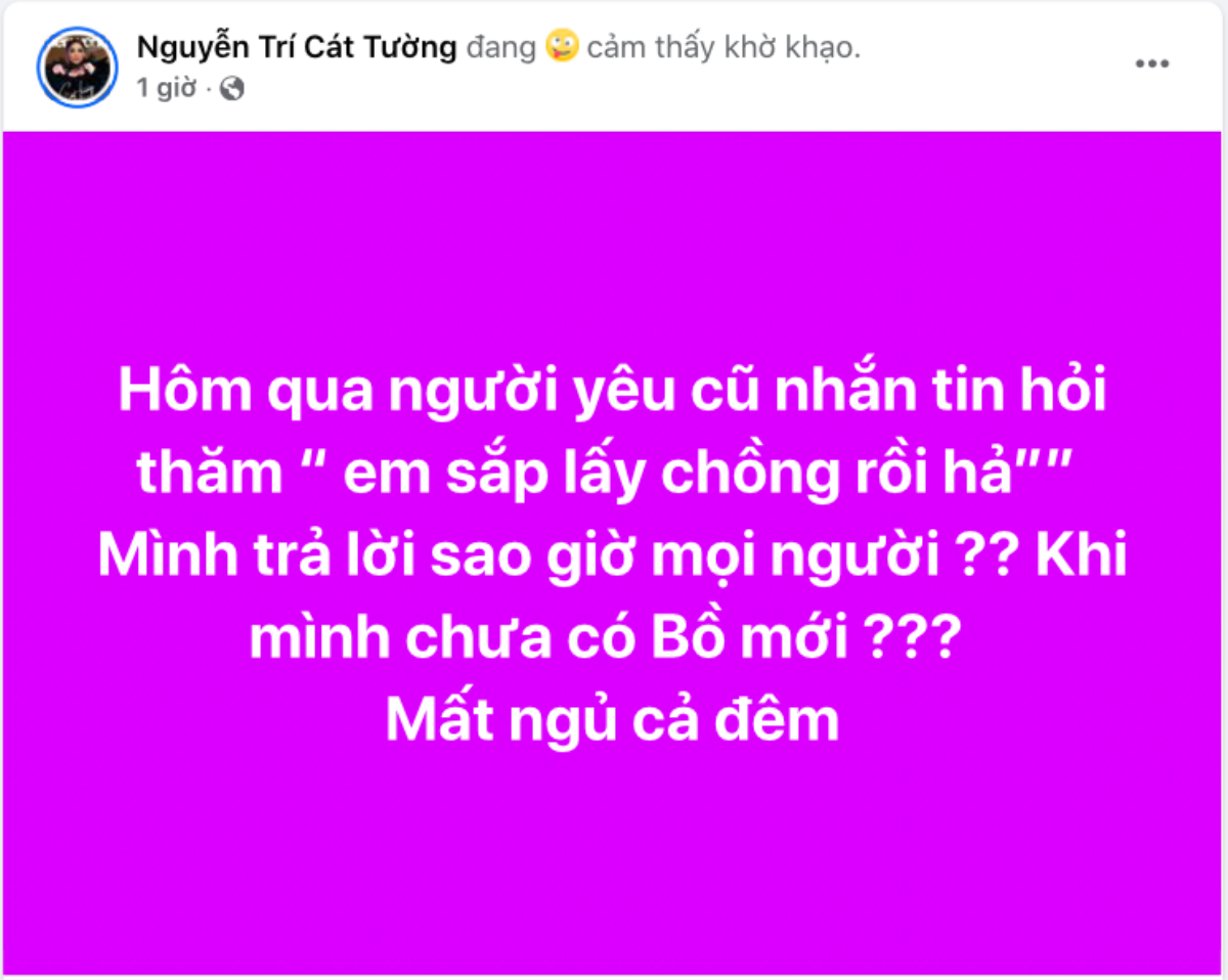 NSƯT Cát Tường kể chuyện được người yêu cũ nhắn tin, hỏi một câu 'chí mạng' Ảnh 2