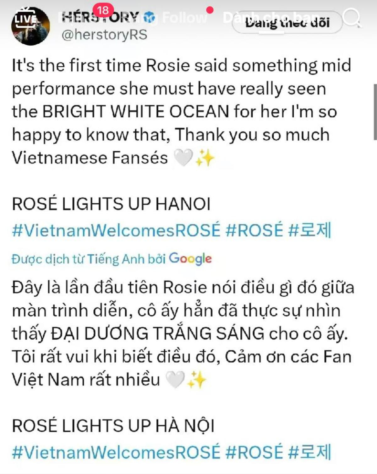 Đây là hành động mà Rosé chỉ làm ở concert Việt Nam, đến fan quốc tế còn bất ngờ Ảnh 1