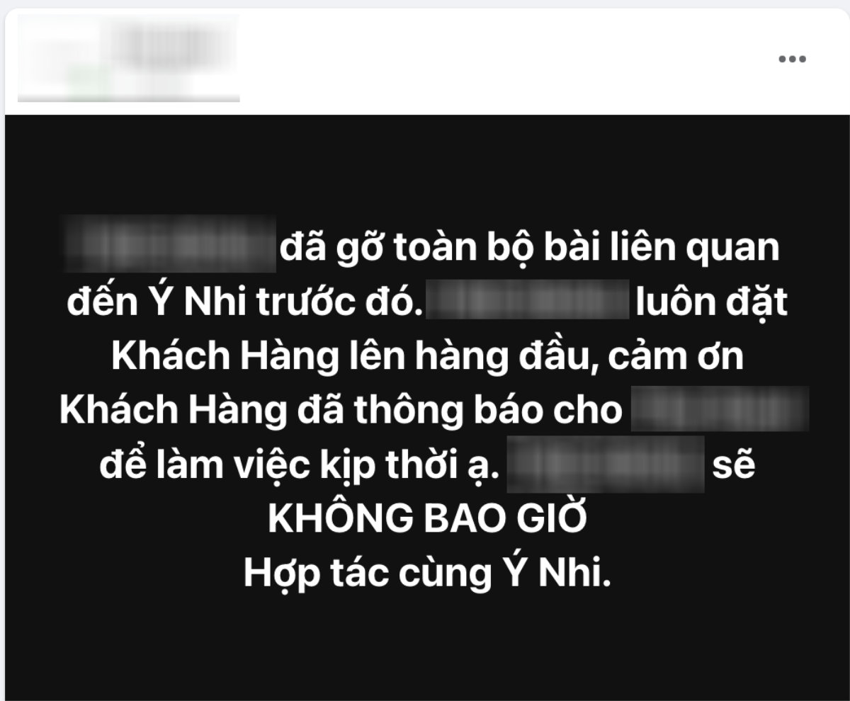 Một nhãn hàng gỡ bỏ hình ảnh, khẳng định 'không bao giờ hợp tác với Ý Nhi' Ảnh 1