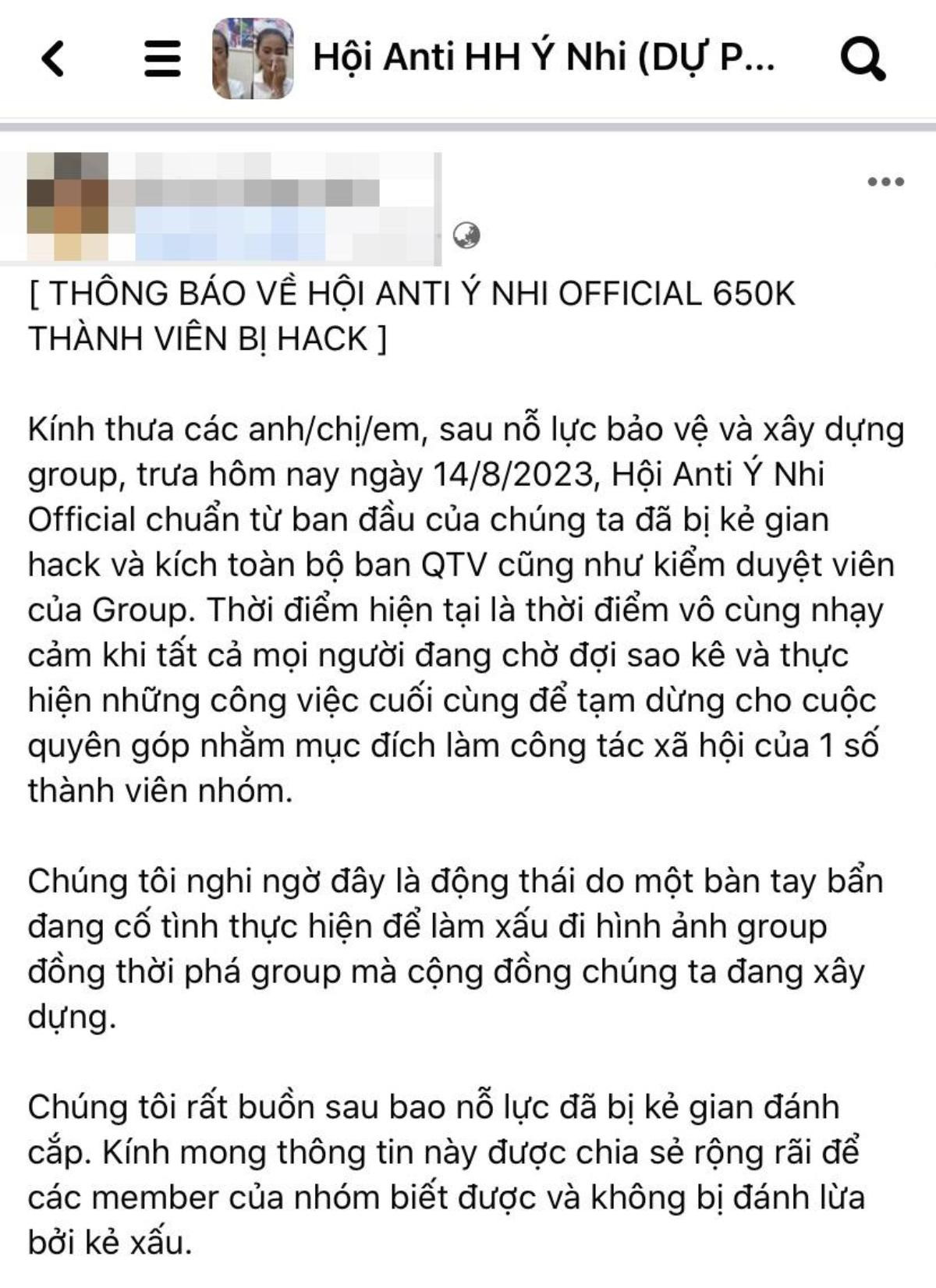 Nhóm anti-fan Hoa hậu Ý Nhi bị chiếm quyền kiểm soát Ảnh 2