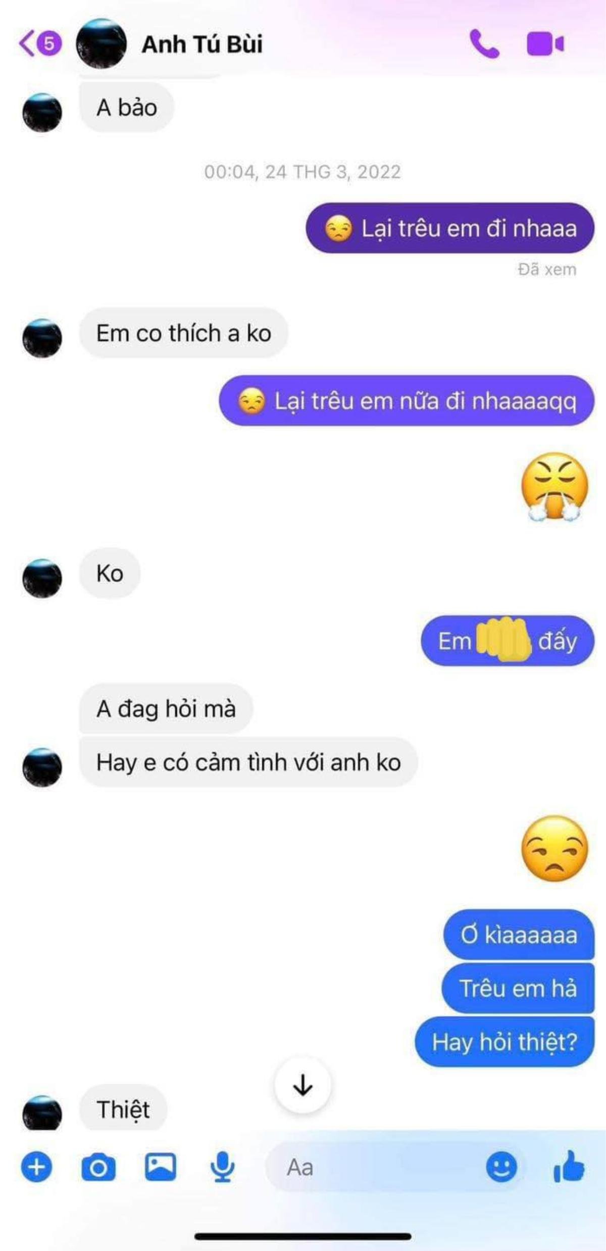 Xôn xao tin nhắn từ tài khoản Facebook Anh Tú thả thính cô gái lạ Ảnh 3