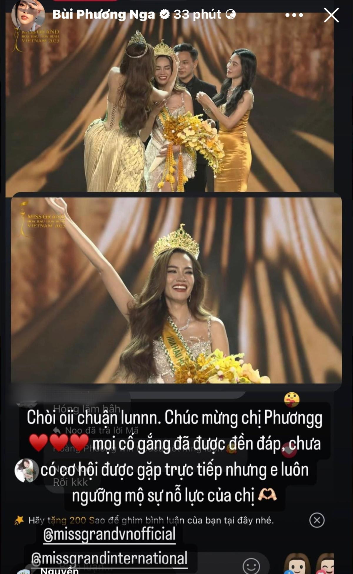 Tân hoa hậu Miss Grand Vietnam 2023 nhận 'bão' khen ngợi từ dàn sao Việt Ảnh 3