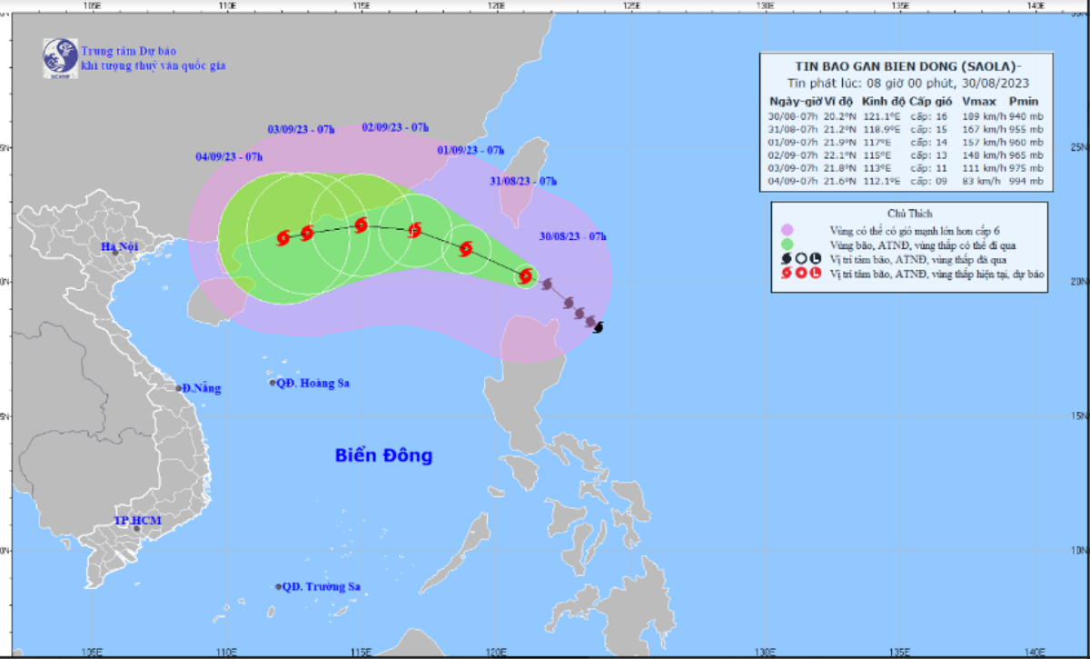 Bão Saola có ảnh hưởng đến đất liền dịp lễ 2/9? Ảnh 1