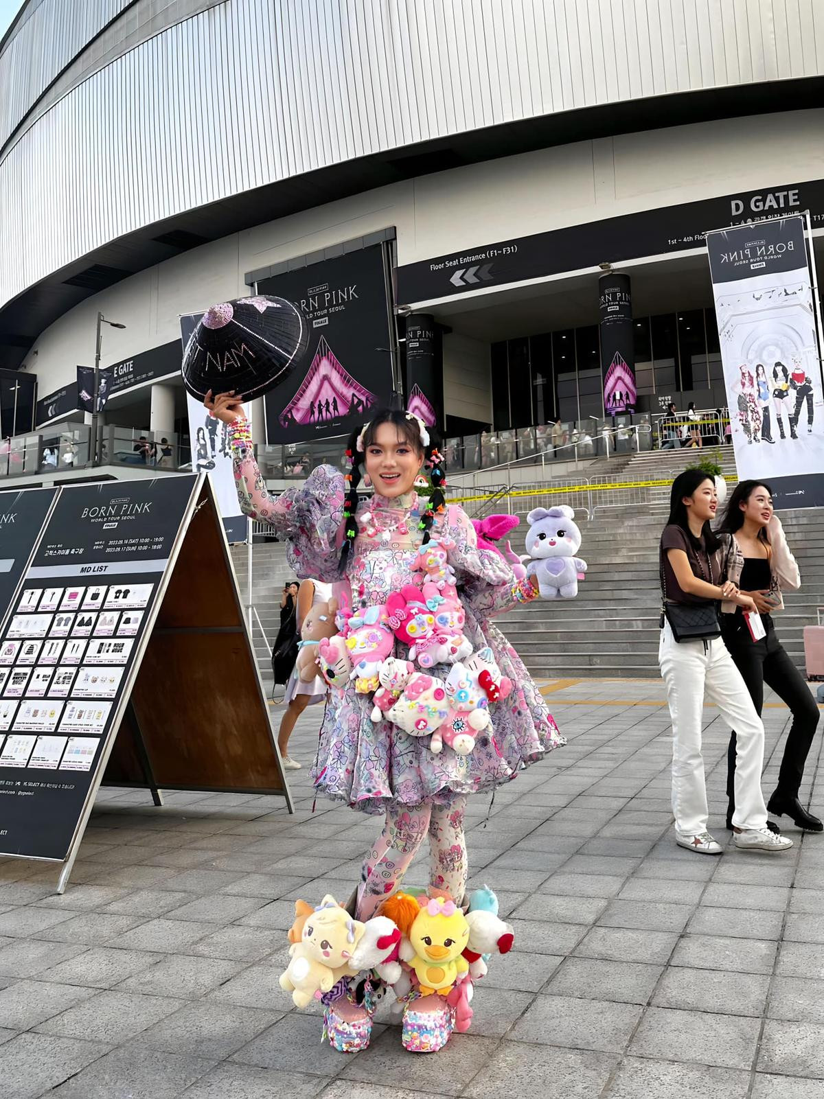 Tranh cãi outfit 'gấu nguyên cây' của Phạm Thoại đi đu concert BlackPink Ảnh 1