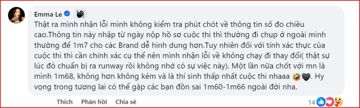 Emma Lê lên tiếng về nghi vấn 'khai gian' chiều cao tại Miss Universe VN 2023 Ảnh 3