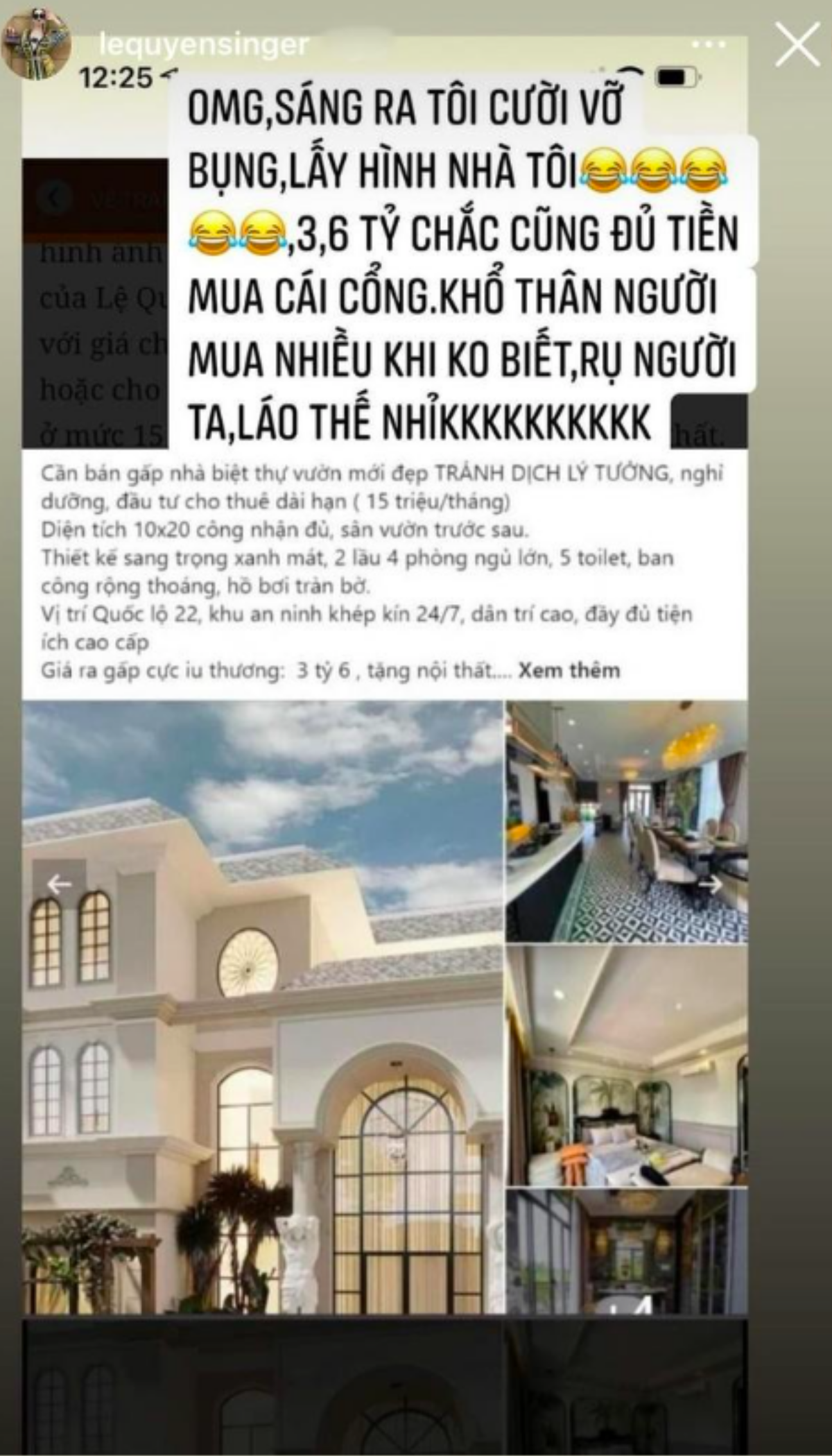 Lệ Quyên hé lộ không gian biệt thự gần 600m2, tiết lộ 3,6 tỷ chỉ mua được cổng nhà Ảnh 4