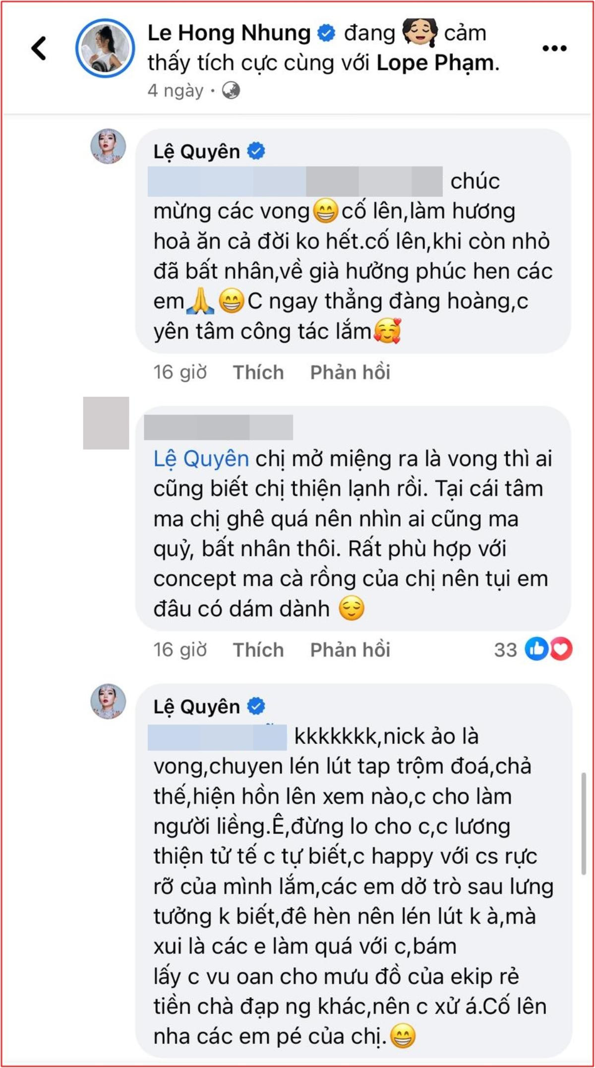 Lệ Quyên chửi bới trên trang cá nhân của diva Hồng Nhung, câu từ khiến ai cũng ngao ngán Ảnh 2