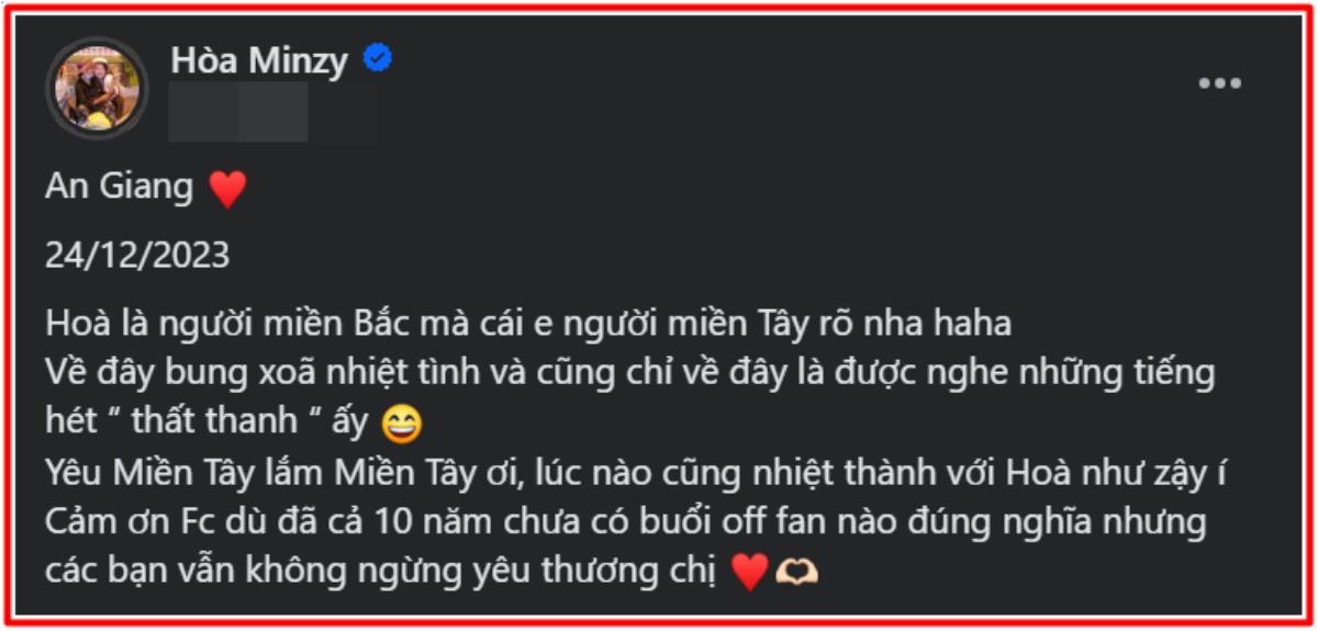 Một nơi Hòa Minzy chưa từng tổ chức off fan suốt 10 năm qua, tiết lộ mối quan hệ hiện tại với FC Ảnh 4