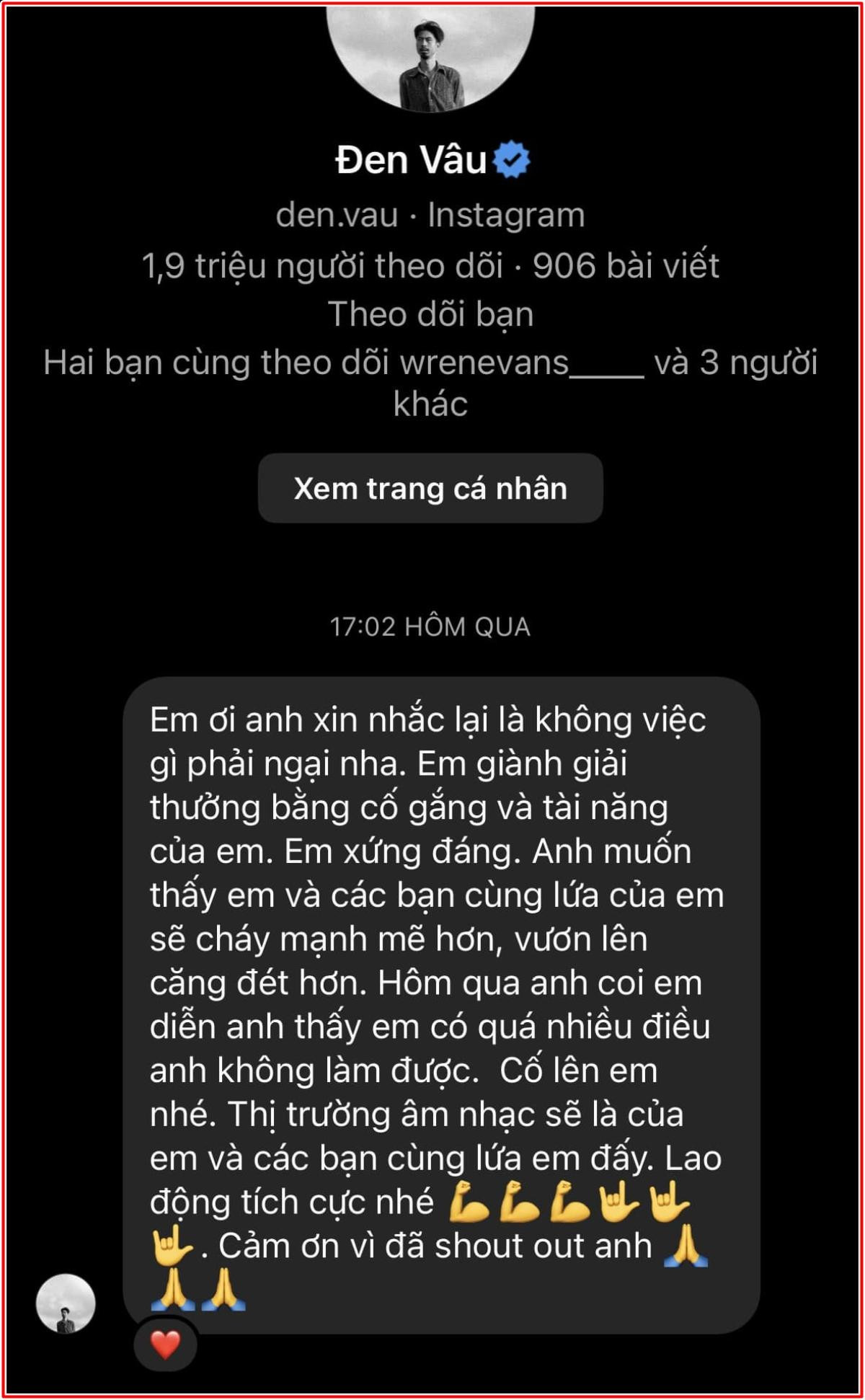 Nam ca sĩ công khai tin nhắn của Đen Vâu, gửi lời xin lỗi đến đàn anh Ảnh 2