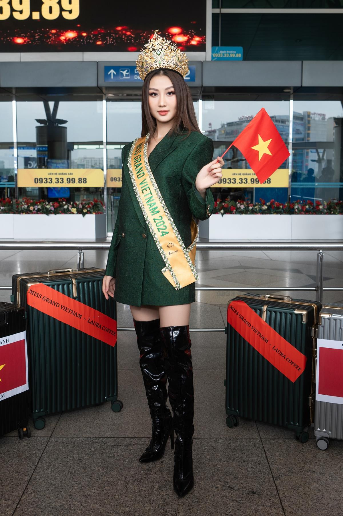 Võ Lê Quế Anh sáng rực trong ngày lên đường dự thi Miss Grand International 2024 Ảnh 2