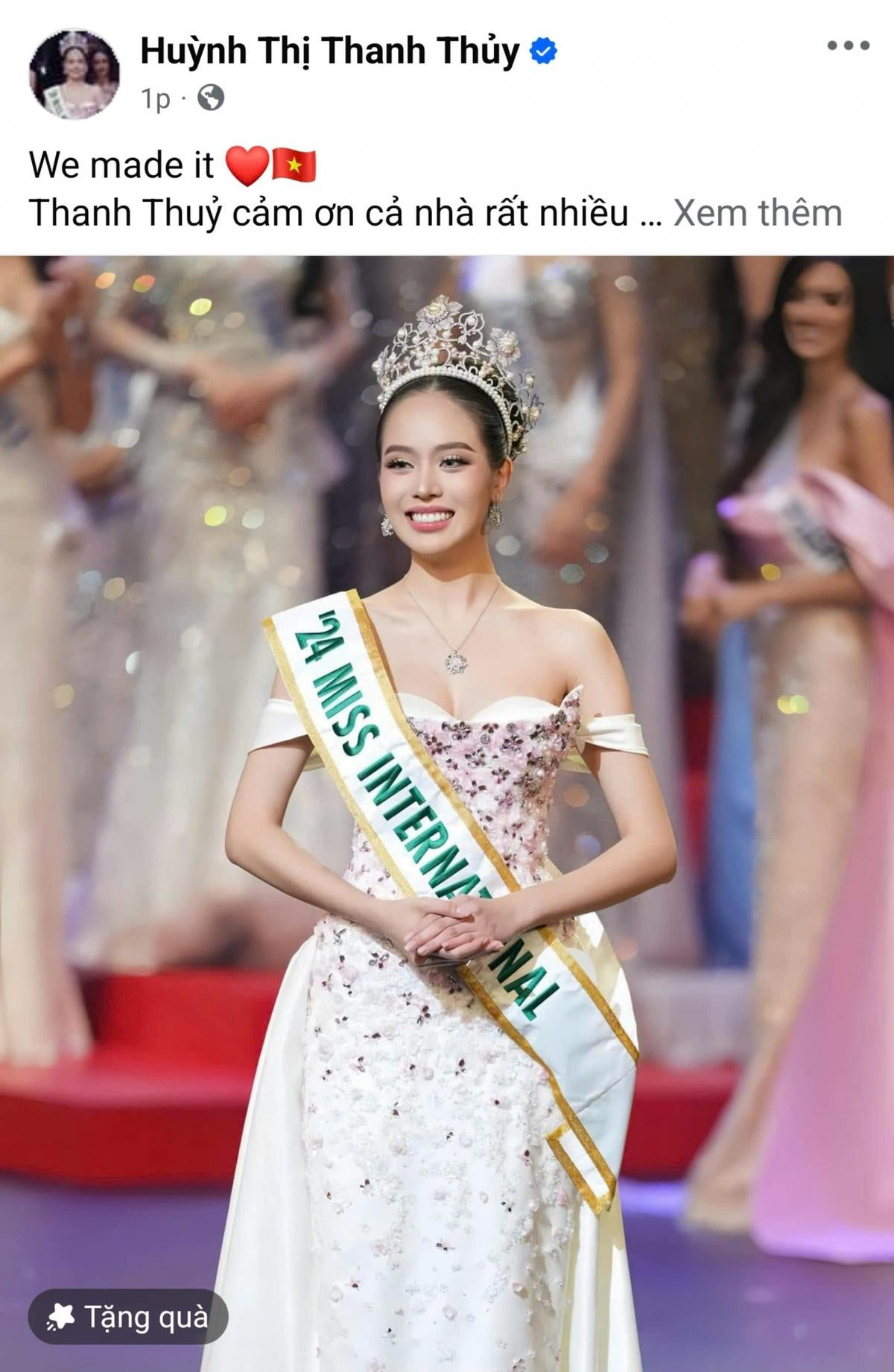 Hoa hậu Thanh Thủy chia sẻ sau chiến thắng Miss International Ảnh 1