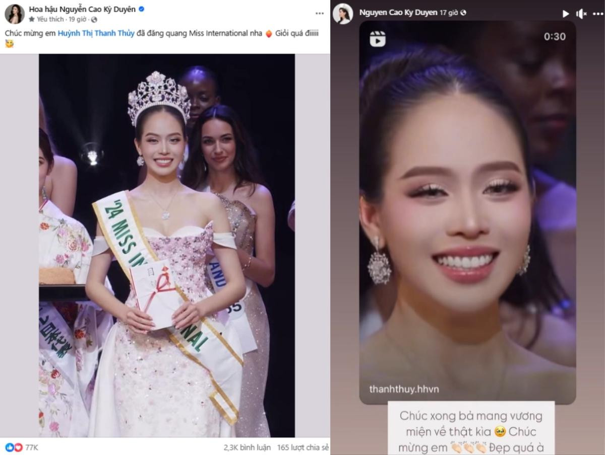 Kỳ Duyên nói về gì màn đăng quang của hoa hậu Thanh Thủy tại Miss International? Ảnh 1