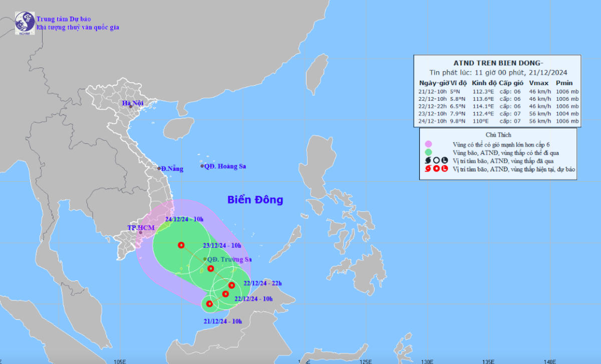 Áp thấp nhiệt đới lại xuất hiện trên Biển Đông Ảnh 1