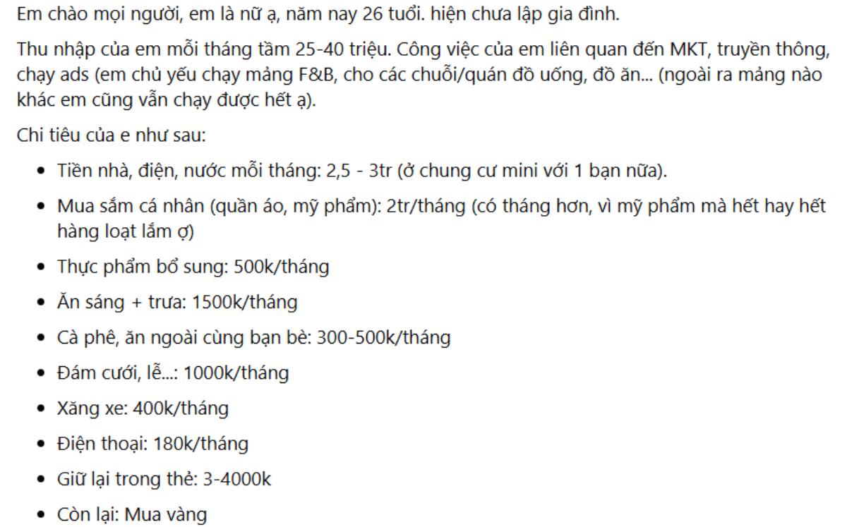 Thu nhập 40 triệu/tháng, chi tiêu chỉ 8 triệu: Bảng chi tiêu khiến ai cũng ngưỡng mộ Ảnh 1