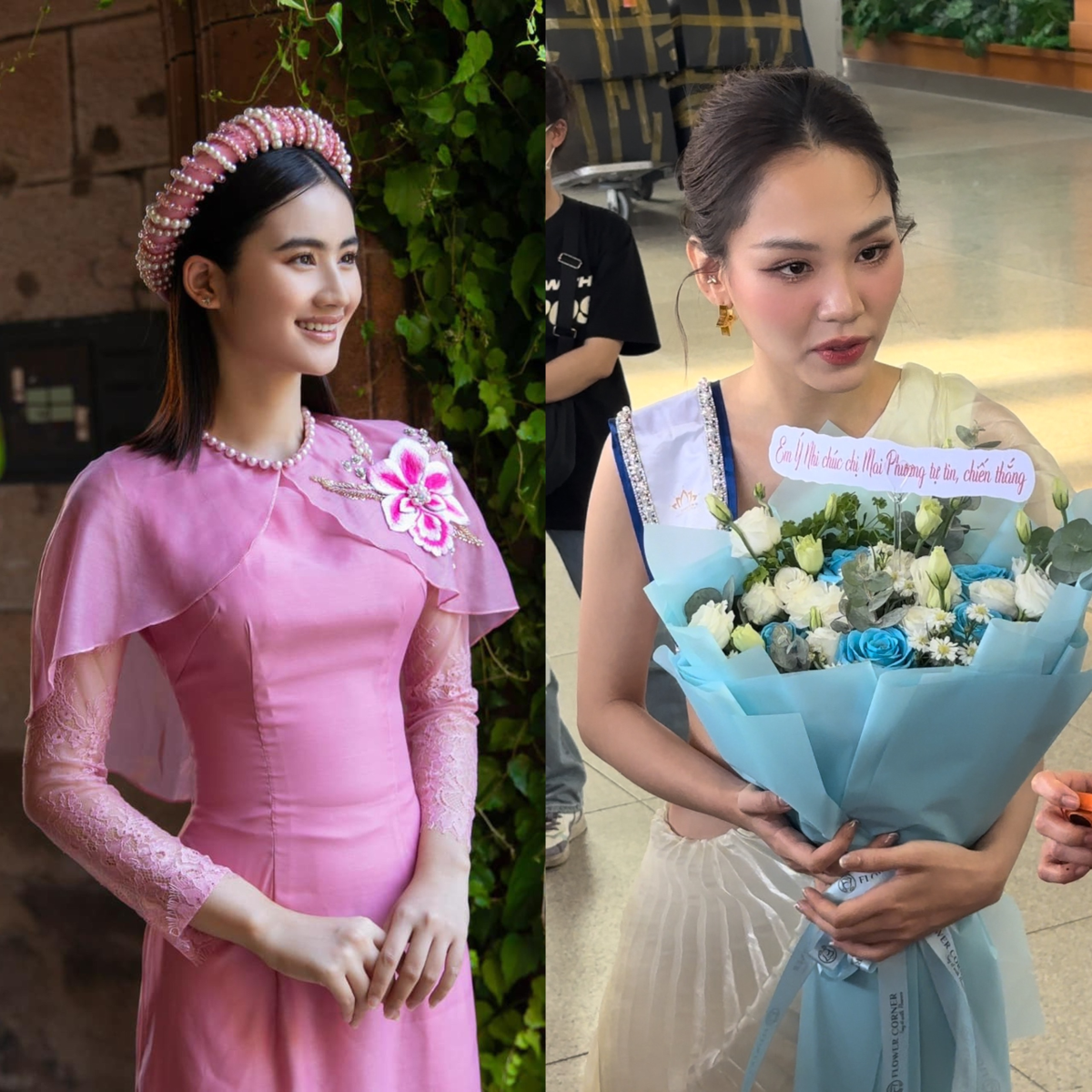 Mai Phương được Ý Nhi tặng hoa trong ngày lên đường thi Miss World 2023 Ảnh 7