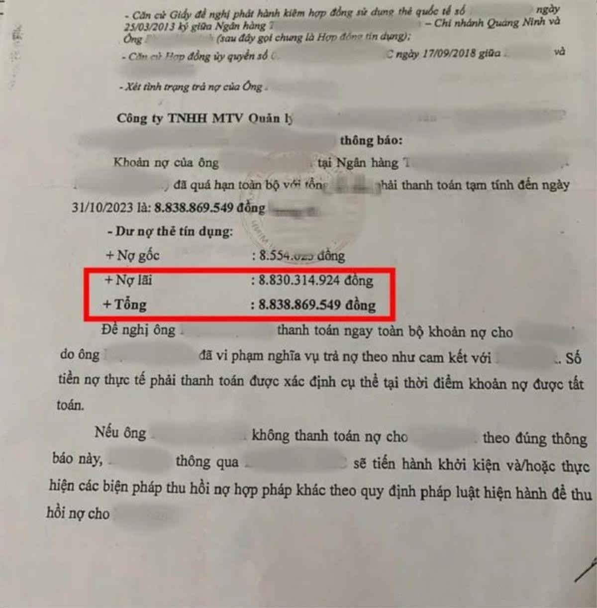 Nợ thẻ tín dụng 8.5 triệu, người đàn ông bị ngân hàng đòi hơn 8.8 tỷ đồng sau 11 năm Ảnh 1