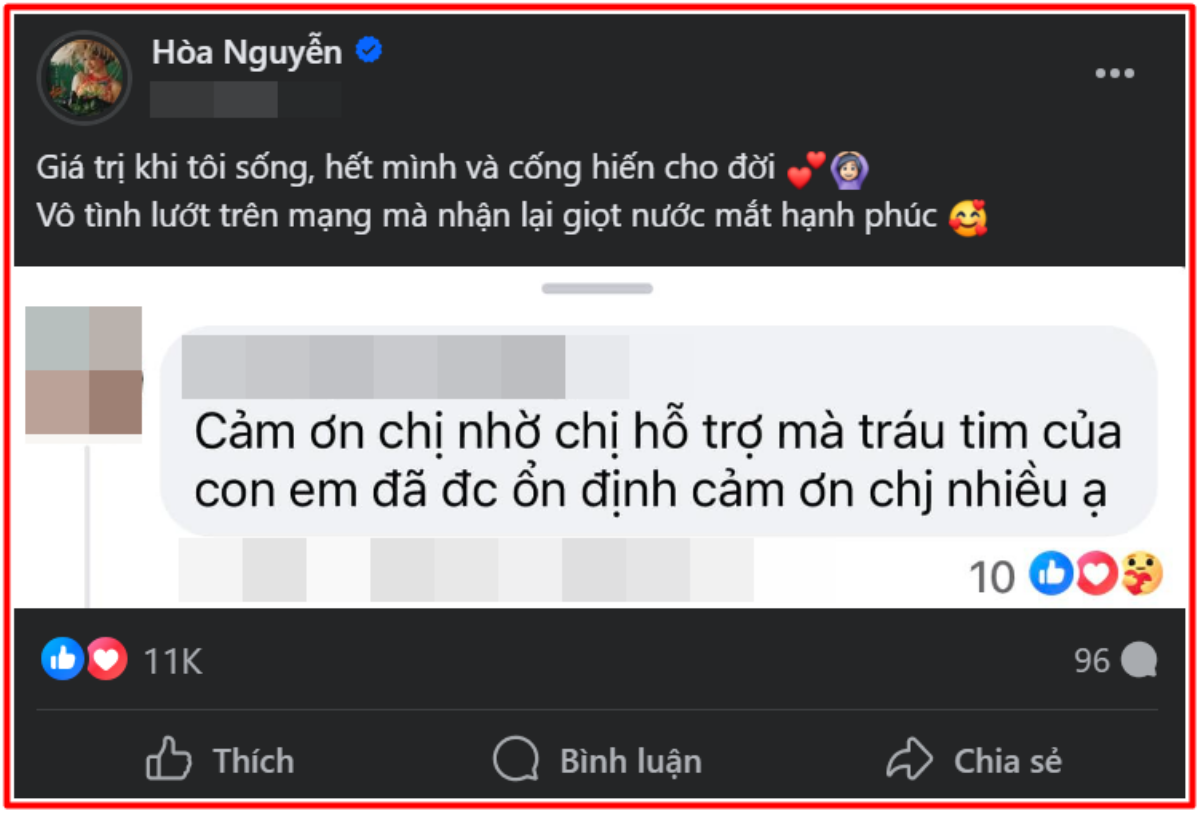 Hòa Minzy đăng tải bình luận của khán giả, nội dung khiến nhiều người xúc động Ảnh 1