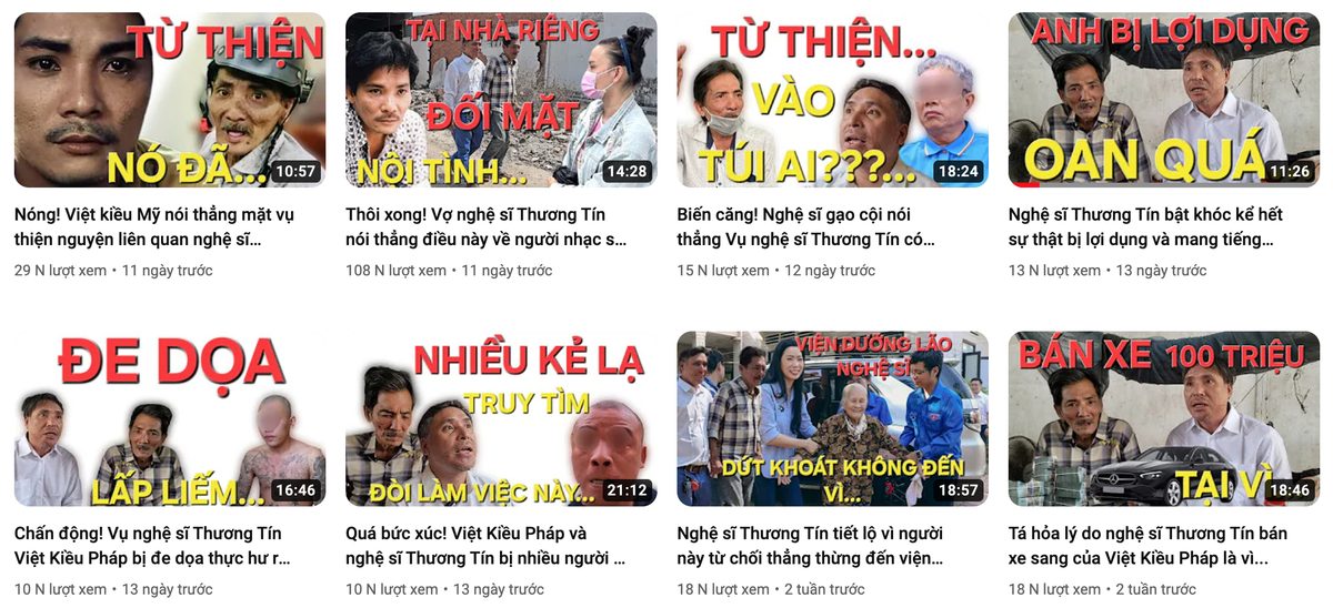 Loạt video về drama của nghệ sĩ Thương Tín đạt hàng triệu view trên nền tảng YouTube Ảnh 1