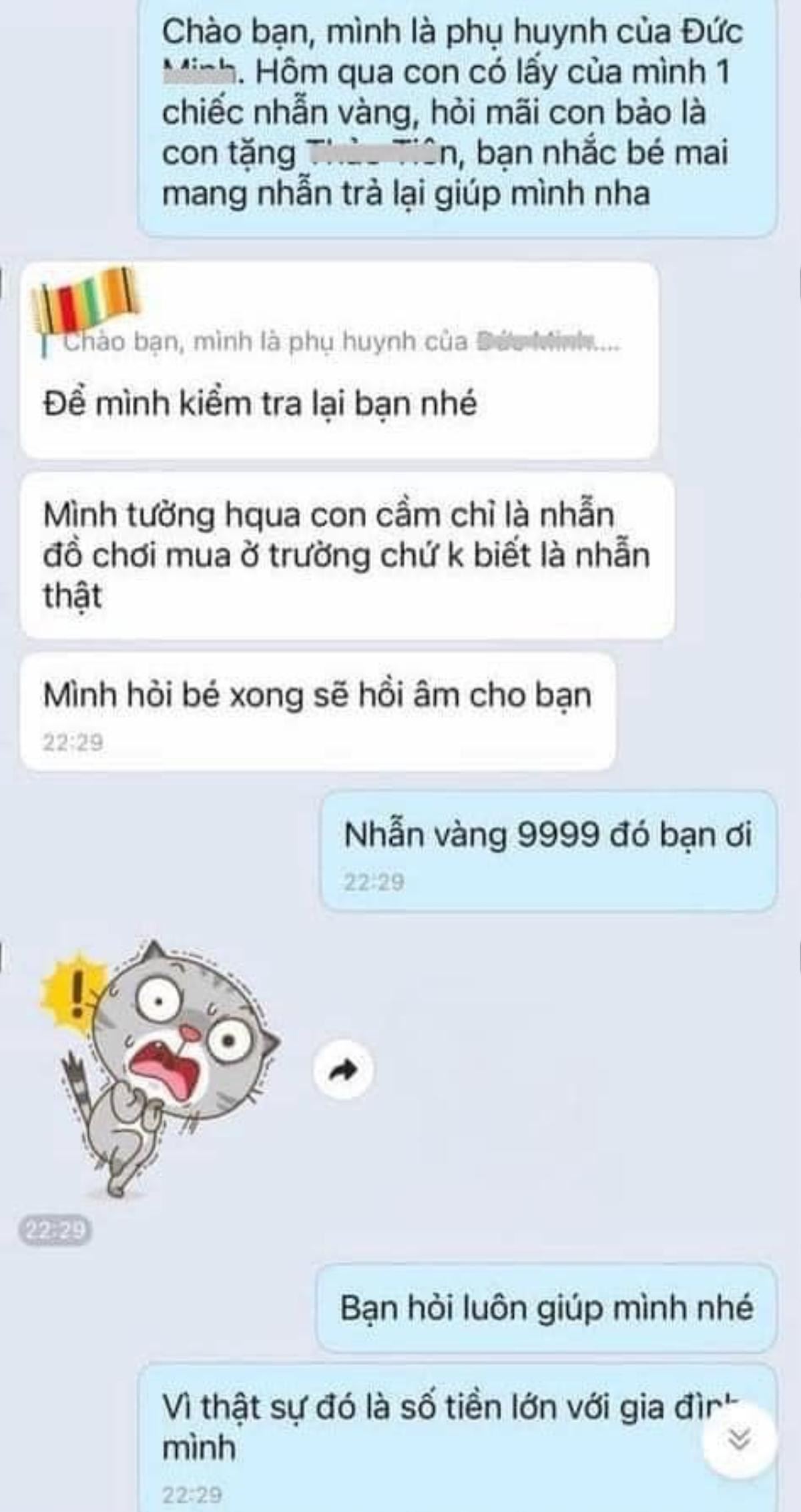 Con trai lớp 2 mang nhẫn vàng 5 chỉ tặng bạn gái, nửa đêm mẹ nhắn tin đòi và cái kết gây tranh cãi Ảnh 1