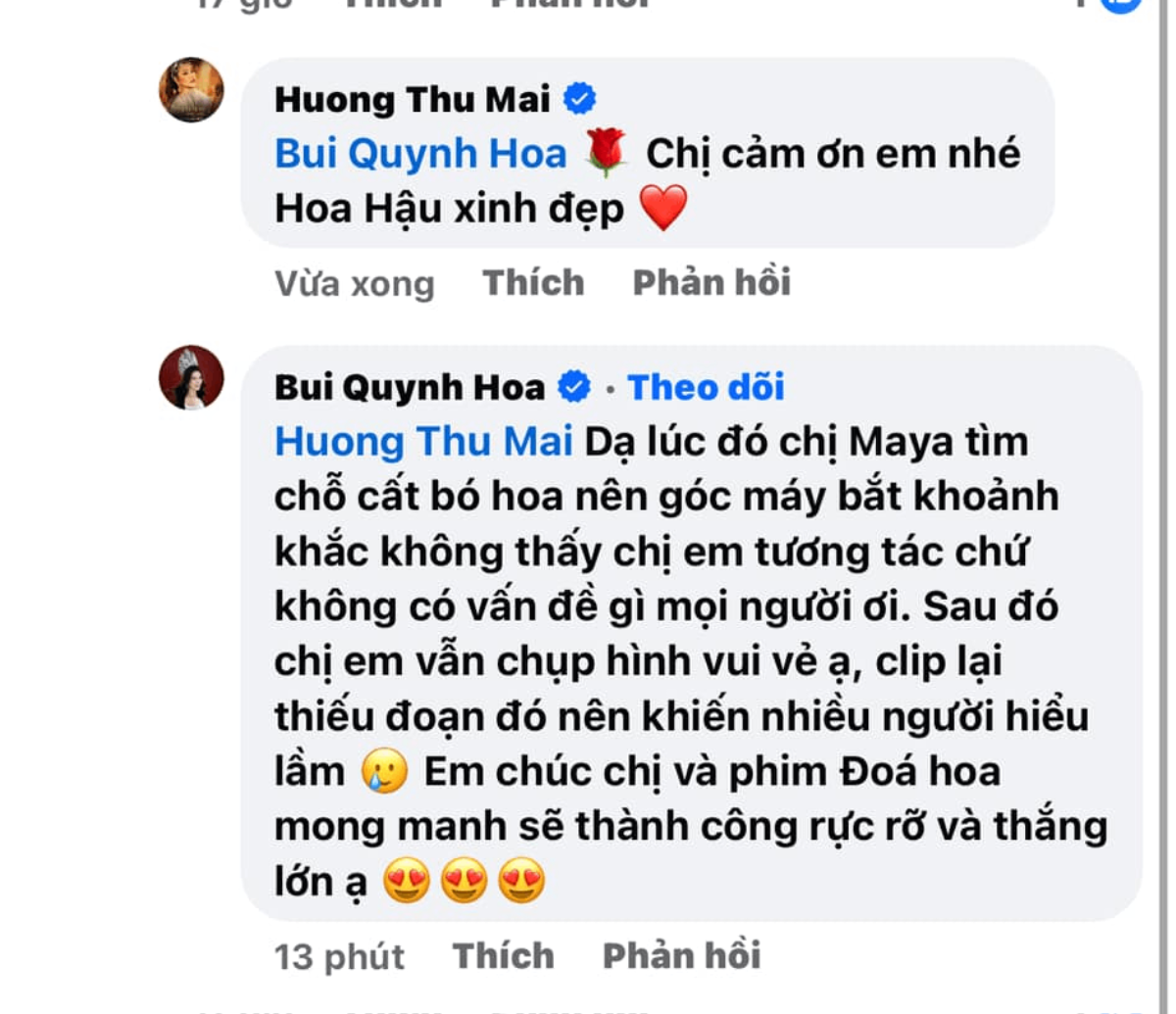 Diễn viên Maya lên tiếng việc ngó lơ Hoa hậu Bùi Quỳnh Hoa Ảnh 1