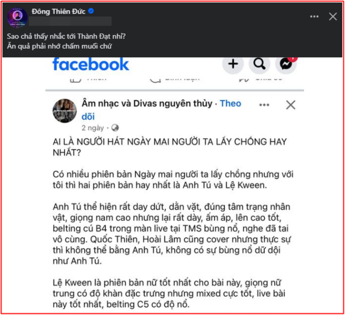 Tác giả 'Ngày mai người ta lấy chồng' bức xúc vì ca sĩ gốc bị bỏ quên, toàn nhắc Lệ Quyên, Anh Tú? Ảnh 1