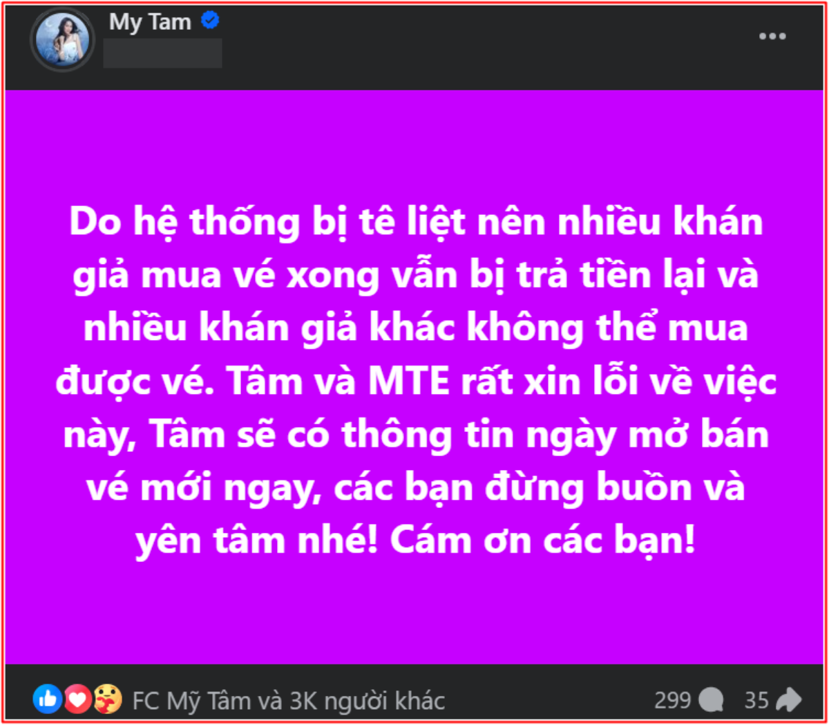 Fan có trải nghiệm tệ khi mua vé liveshow, Mỹ Tâm thẳng tay làm một việc Ảnh 2