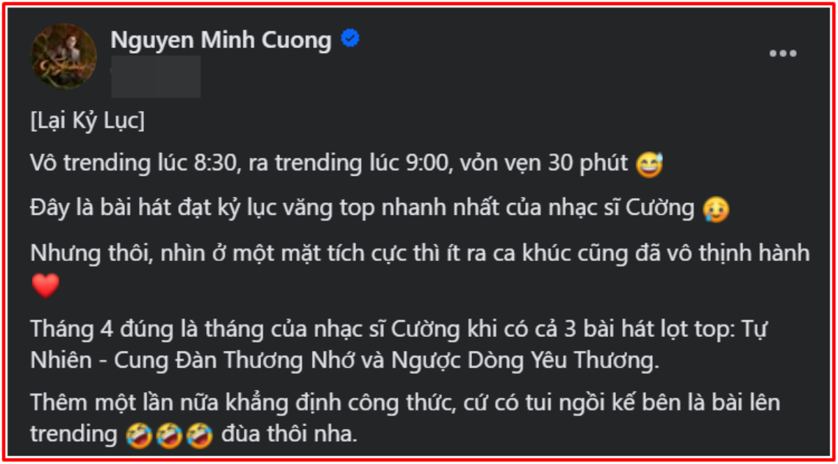 Sáng tác Nguyễn Minh Cường dành cho Hồ Văn Cường lập 'kỷ lục' theo cách không ai ngờ đến Ảnh 1