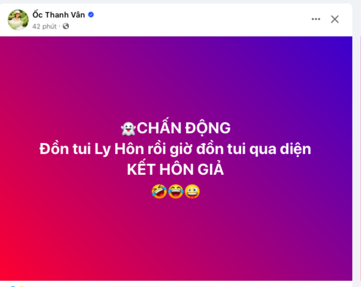 Bị đồn kết hôn giả, Ốc Thanh Vân phản ứng thế nào? Ảnh 1