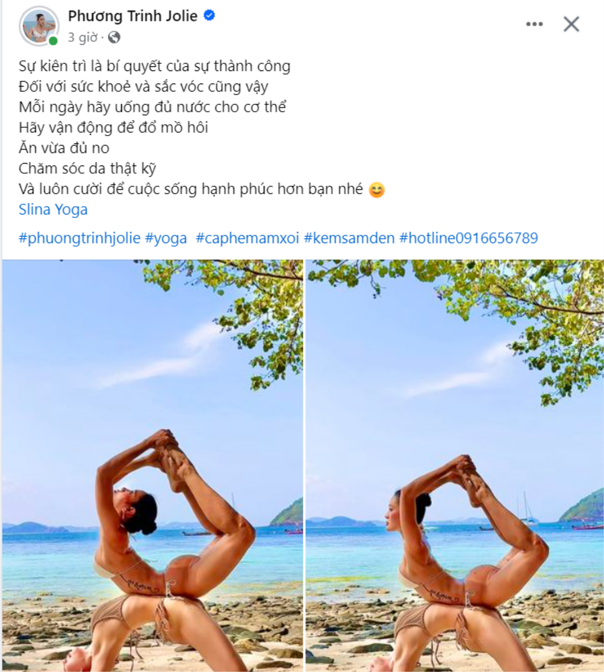 Phương Trinh Jolie flex kỹ năng yoga 'cực căng': Hé lộ bí quyết trẻ khỏe mỗi ngày Ảnh 1