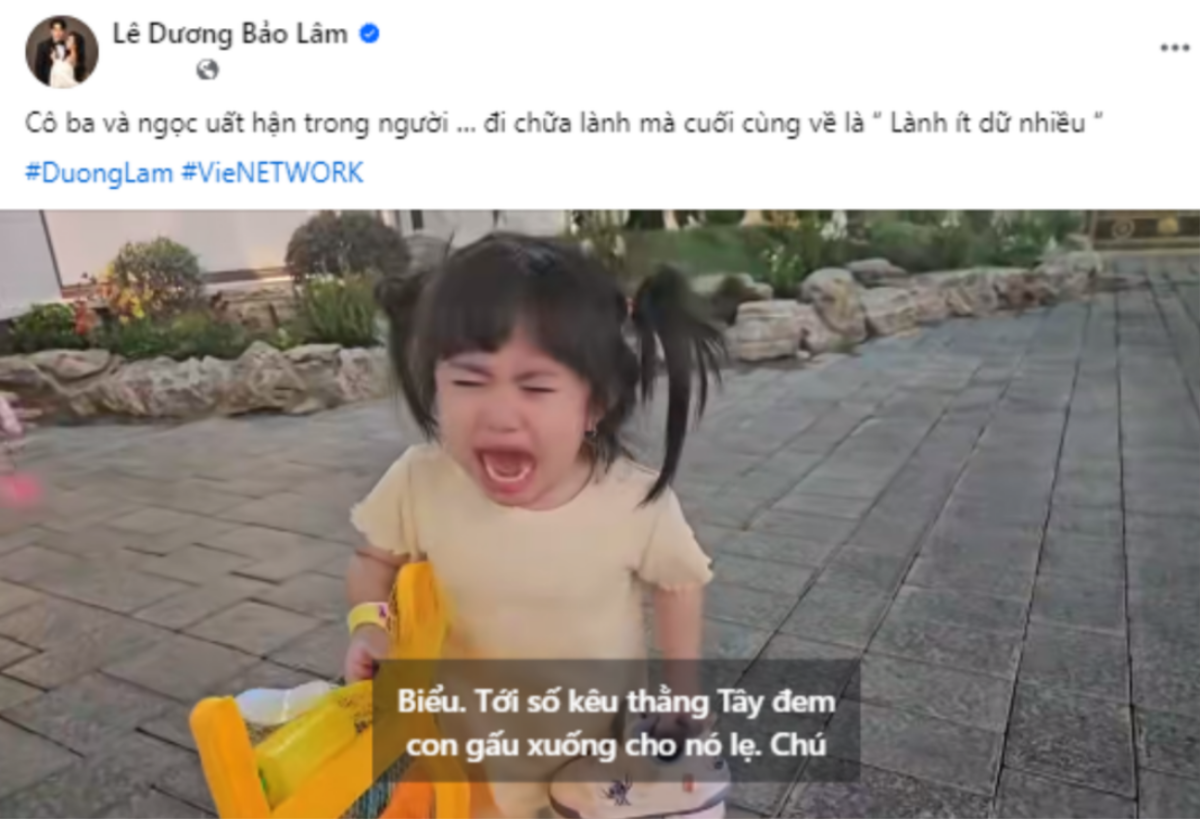 Bị trách là nhõng nhẽo, con gái Lê Dương Bảo Lâm khoanh tay xin lỗi cộng đồng mạng Ảnh 1