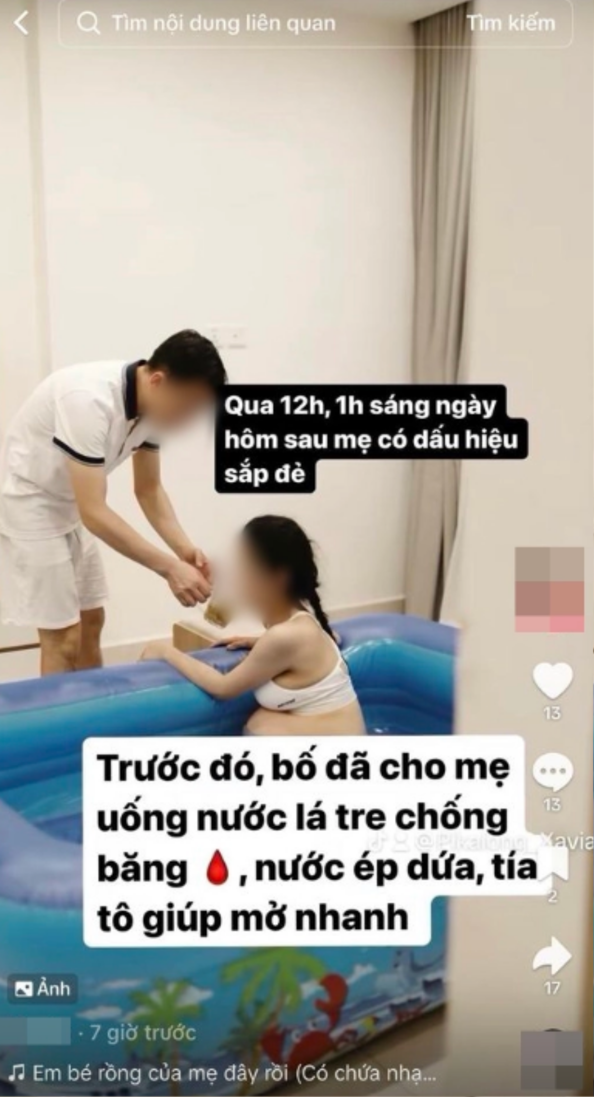 Khoe clip tự sinh thường trong bể bơi bằng phao tại nhà, mẹ bỉm gây tranh cãi gay gắt Ảnh 1