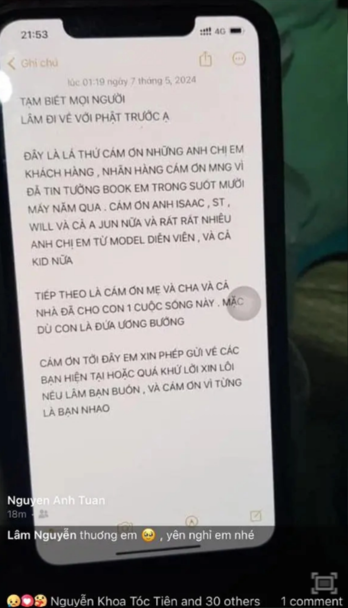 Mỹ nam 'Người ấy là ai' đột ngột qua đời ở tuổi 30 vì bệnh nặng, lá thư cuối gây xúc đông Ảnh 2